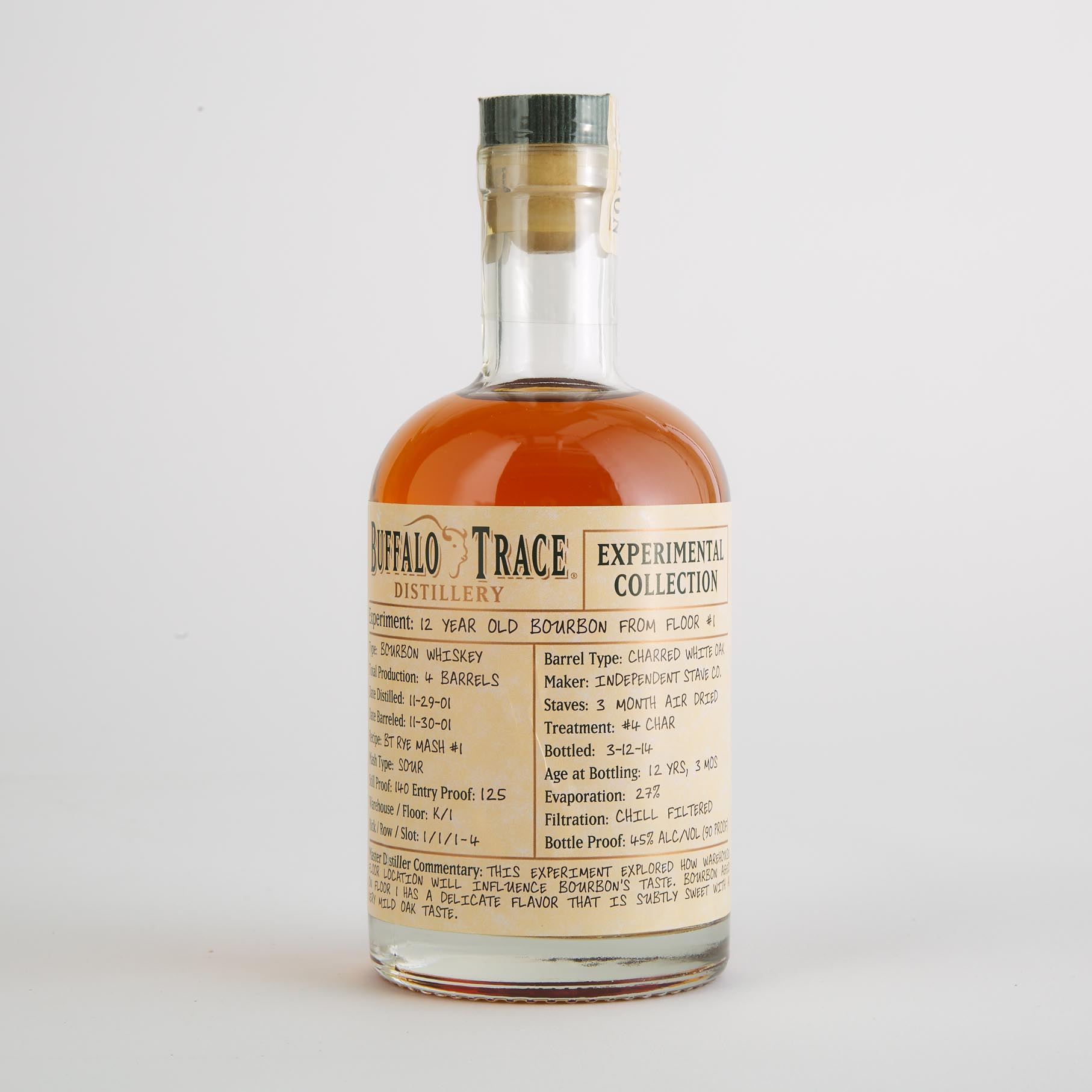 BUFFALO TRACE EXPERIMENTAL COLLECTION BOURBON 12 YEARS (ONE 375 ML)