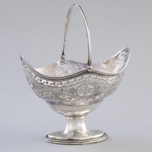 George III Silver Pierced Oval Sugar Basket, Charles Chesterman II, London, 1788