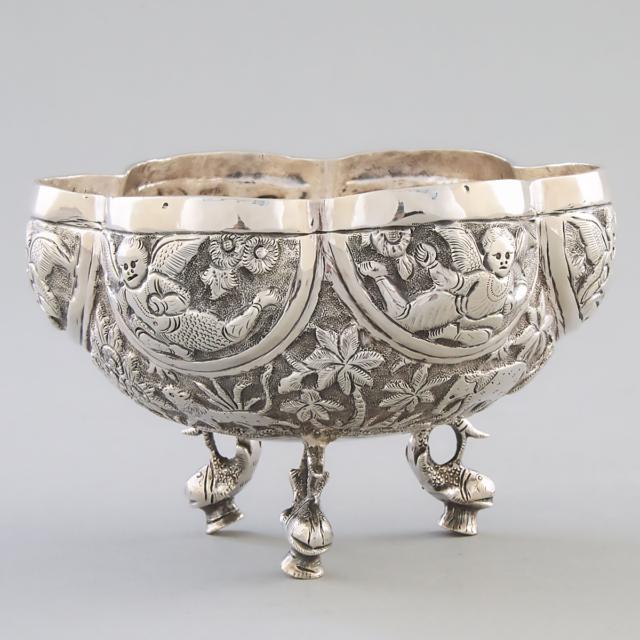 Eastern Silver Small Lobed Bowl, late 19th/early 20th century
