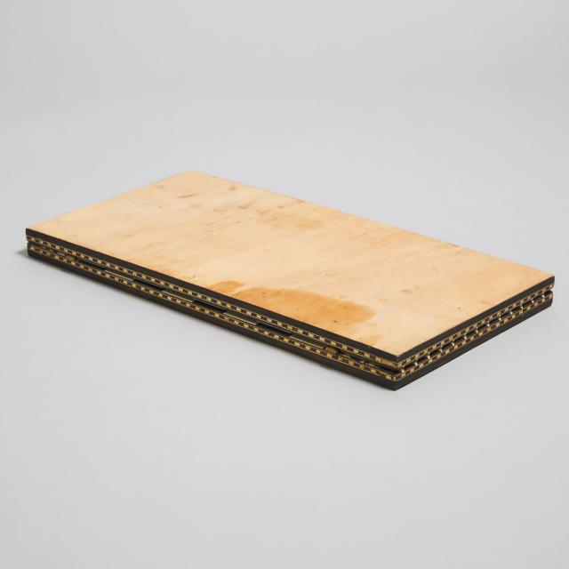 Turko-Persian Inlaid Mixed Wood Folding Chess Board, mid-late 20th century