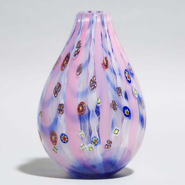 Murano Murrine Glass Vase, mid-20th century