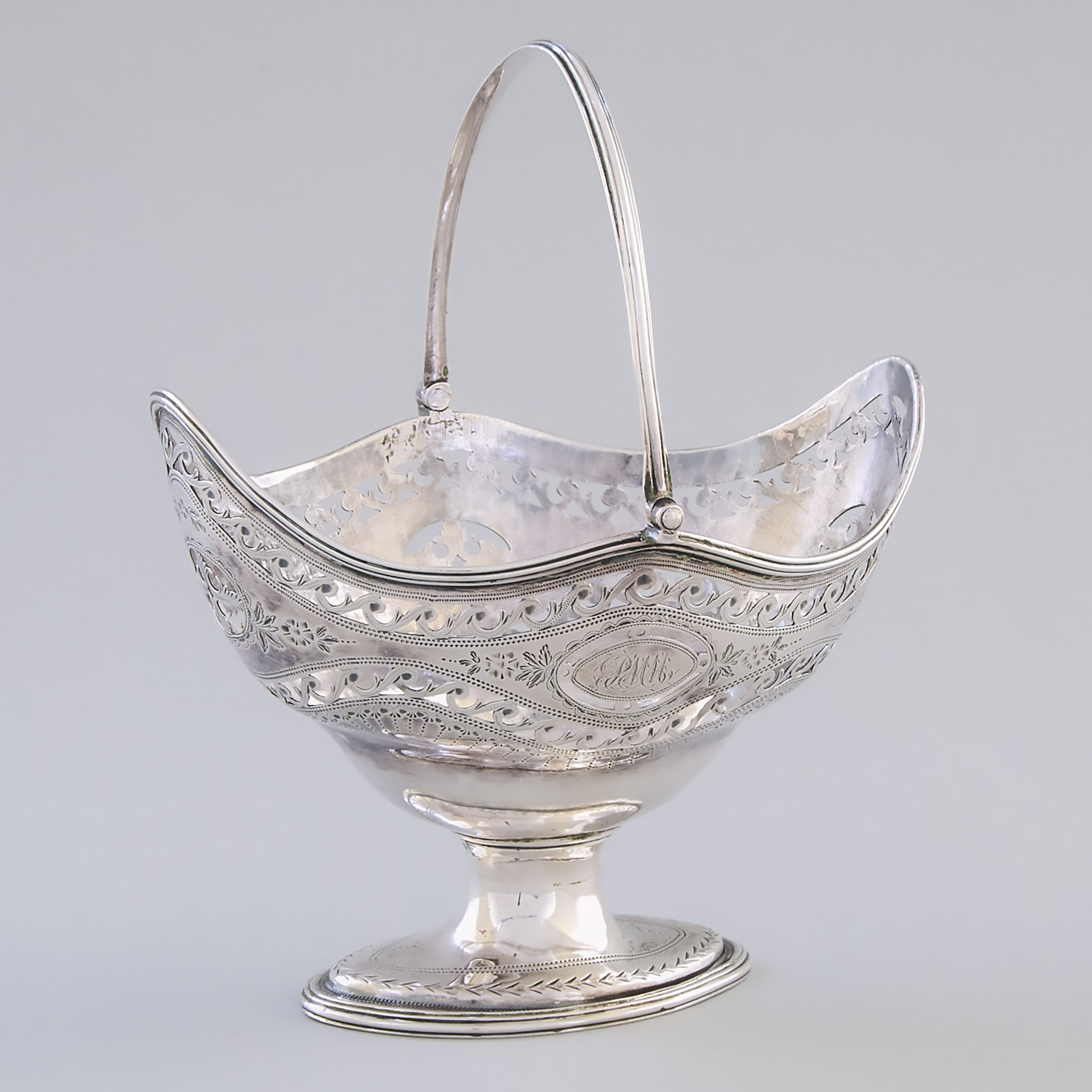 George III Silver Pierced Oval Sugar Basket, Charles Chesterman II, London, 1788
