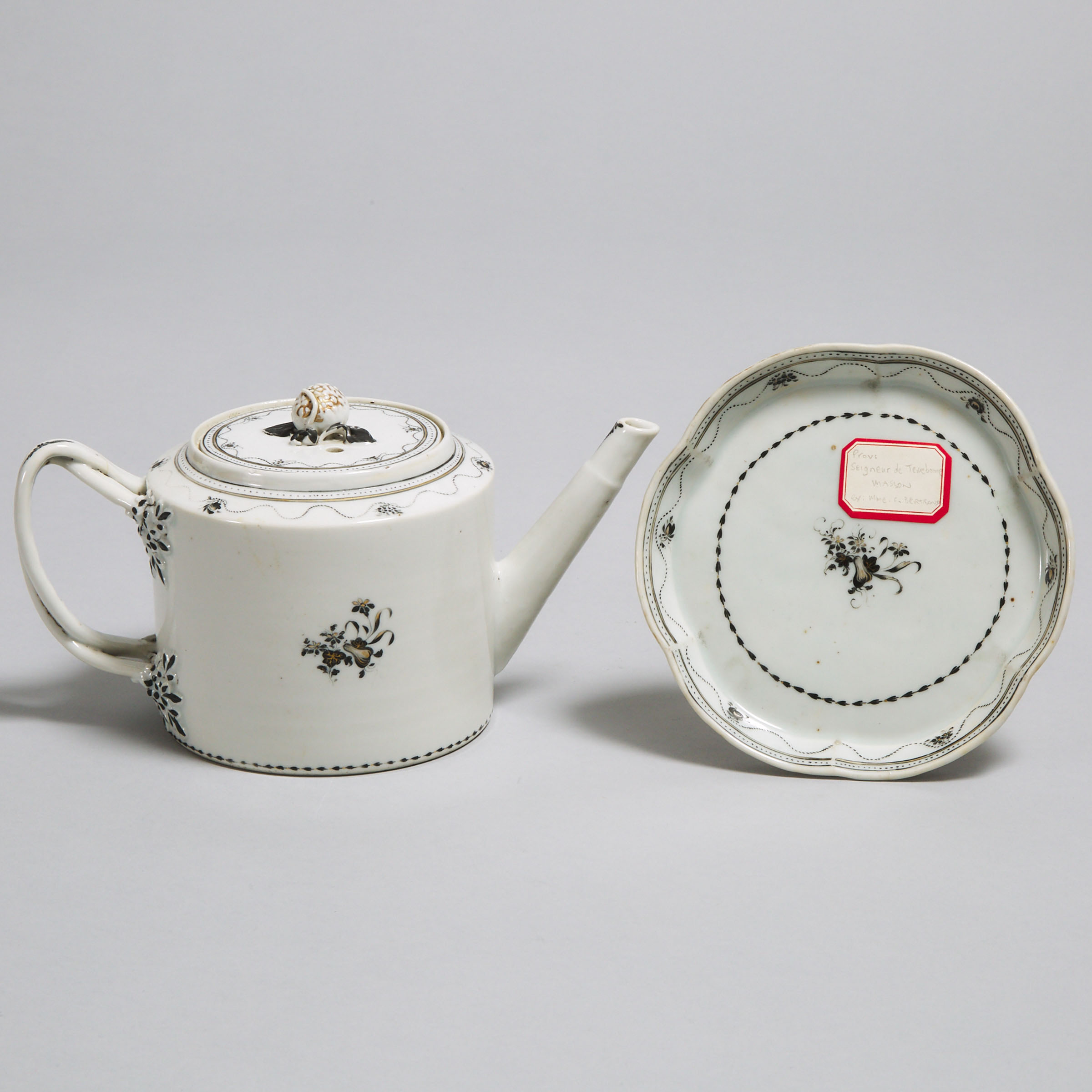 Chinese Export Teapot with Stand, c.1780