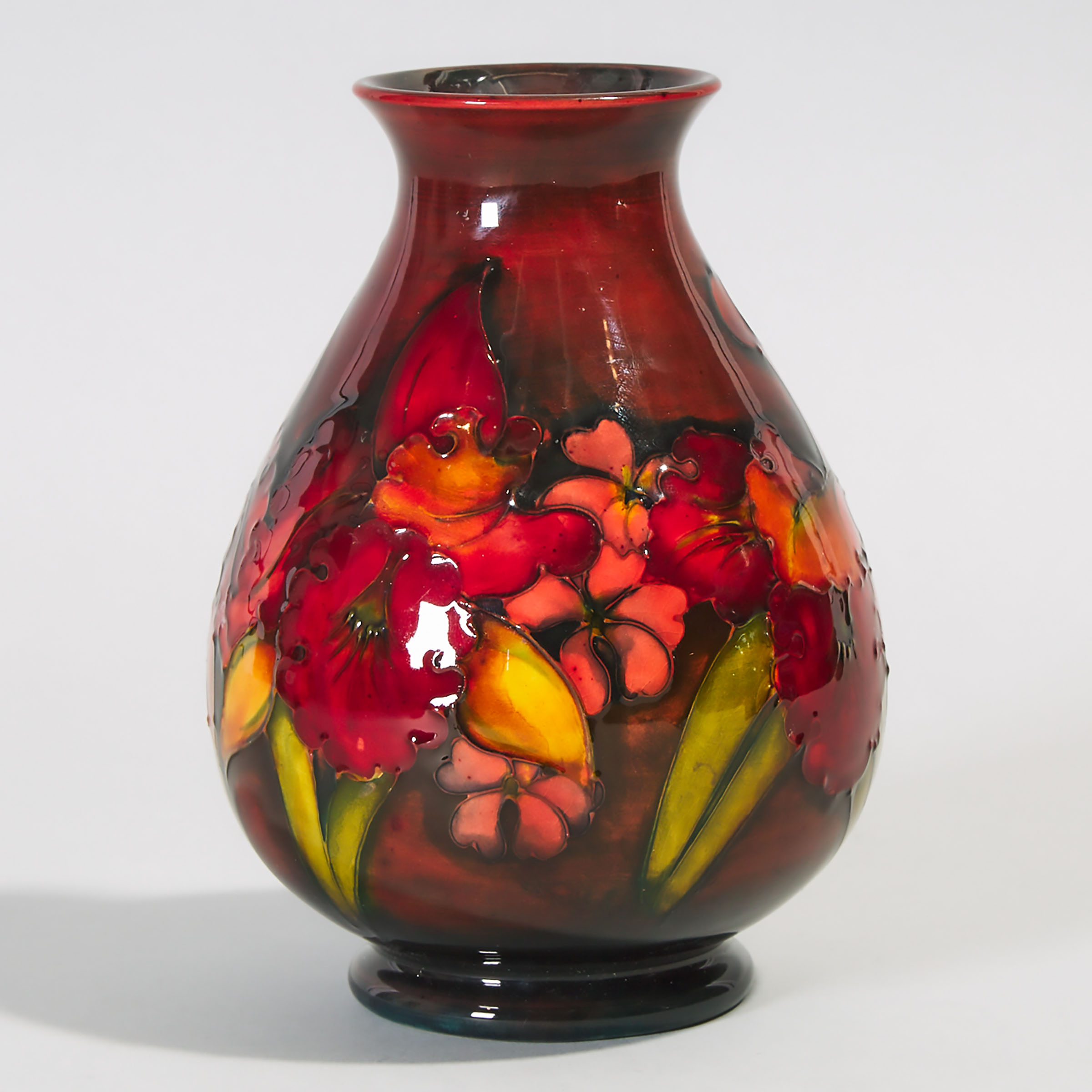 Moorcroft Flambé Orchids Vase, c.1955