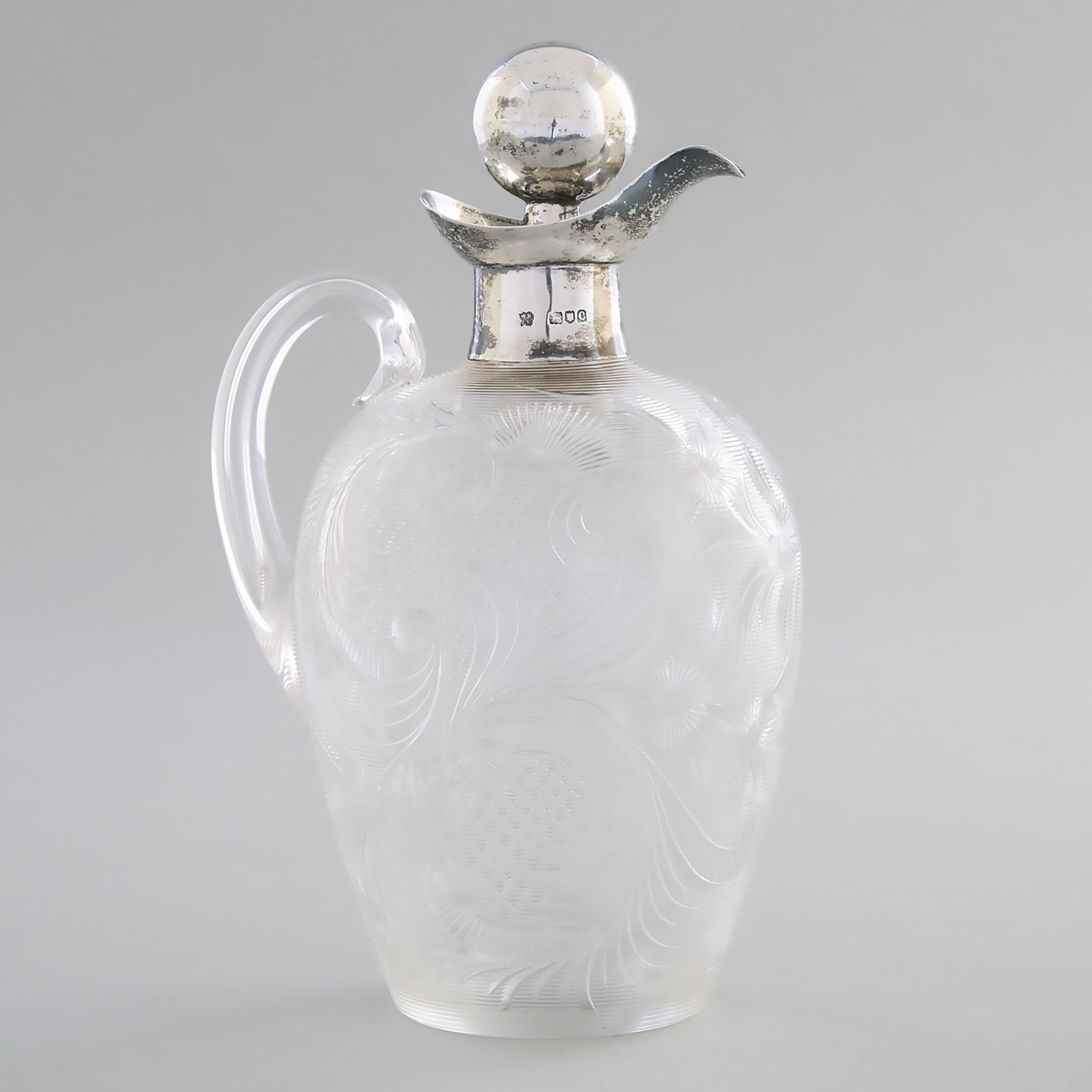 Late Victorian Silver Mounted Cut Glass Carafe, W. & G. Neal, London, 1898
