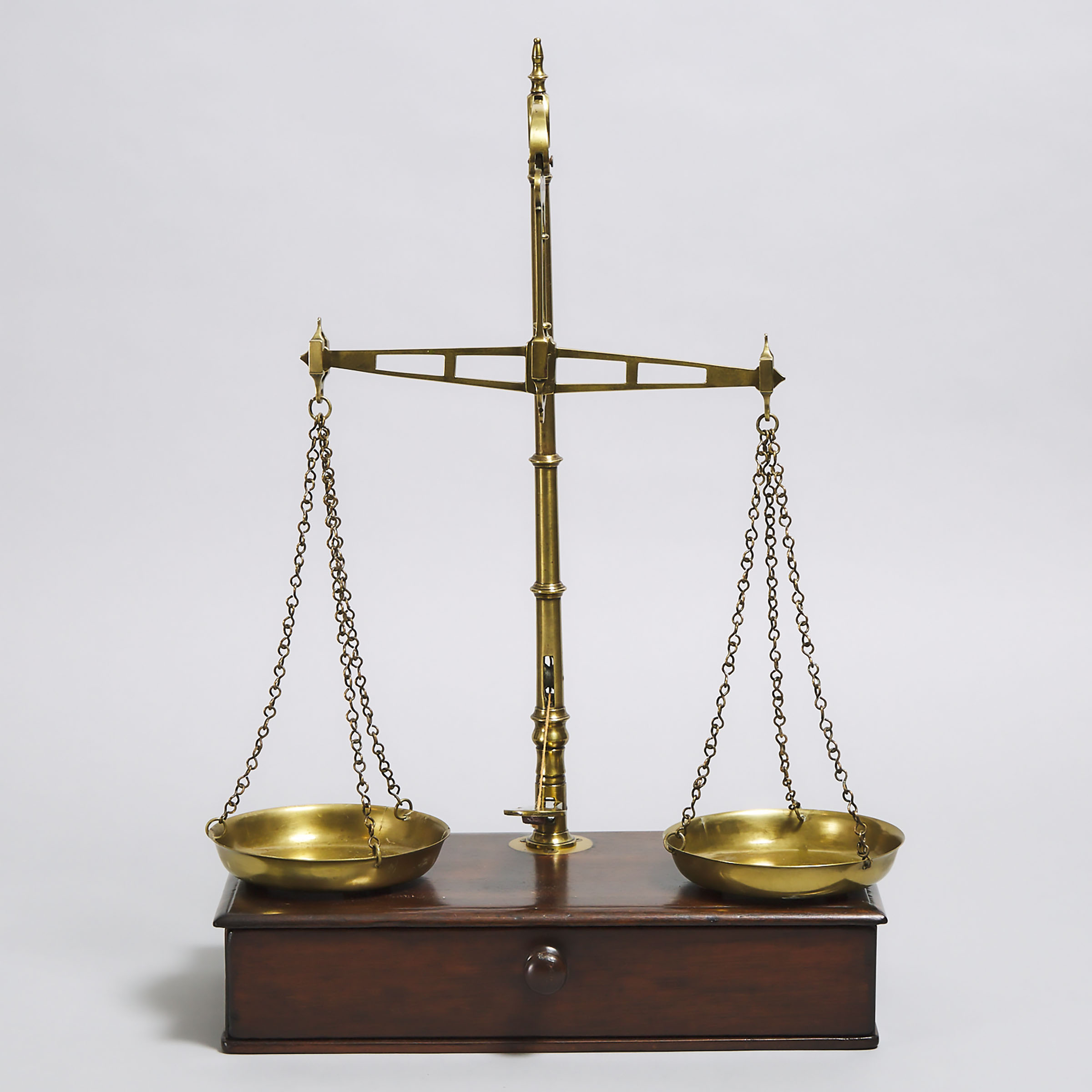 Set of English Brass Equal Arm Balance Scales, W. & T. Avery, Birmingham, mid 19th century