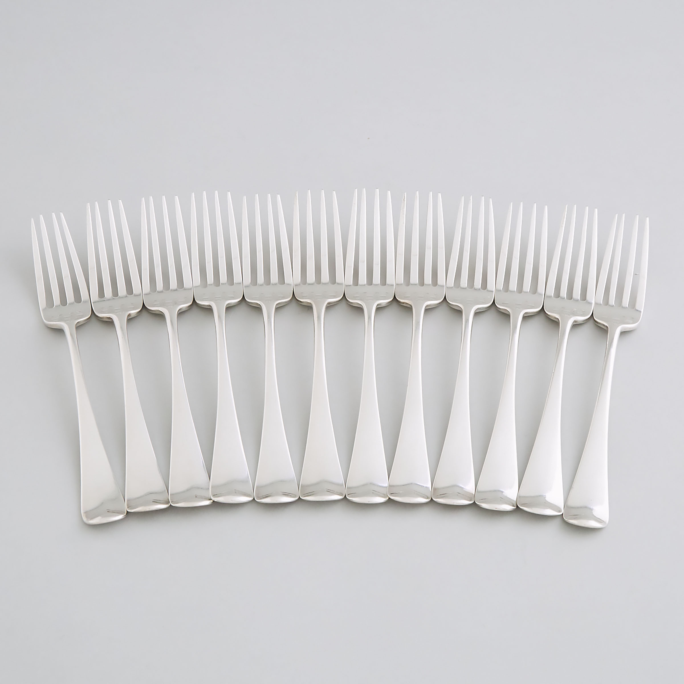 Set of Twelve George III Silver Old English Pattern Table Forks, George Smith & William Fearn, London, 1794