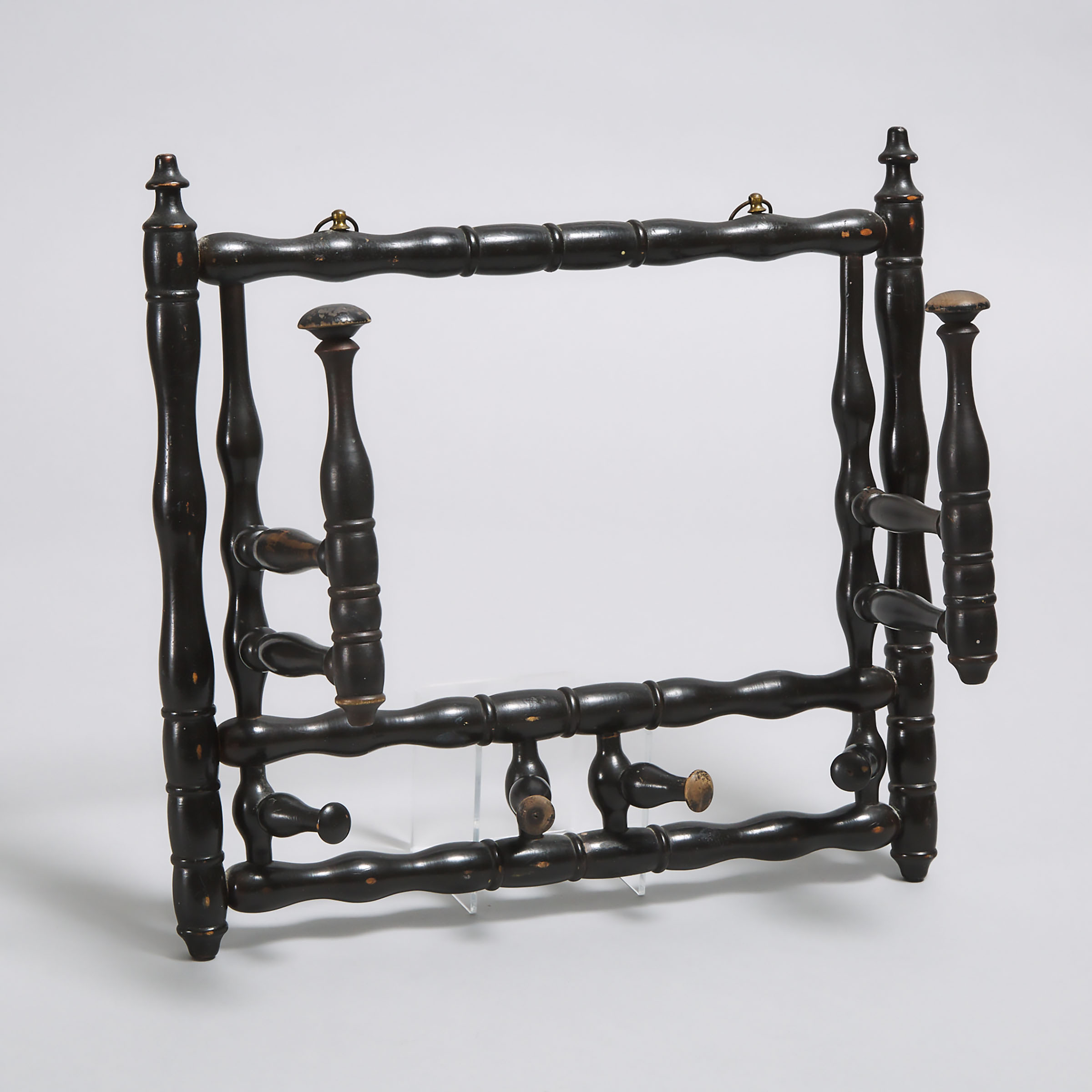 Georgian Turned and Ebonized Hanging Wig Stand, 18th/early 19th century