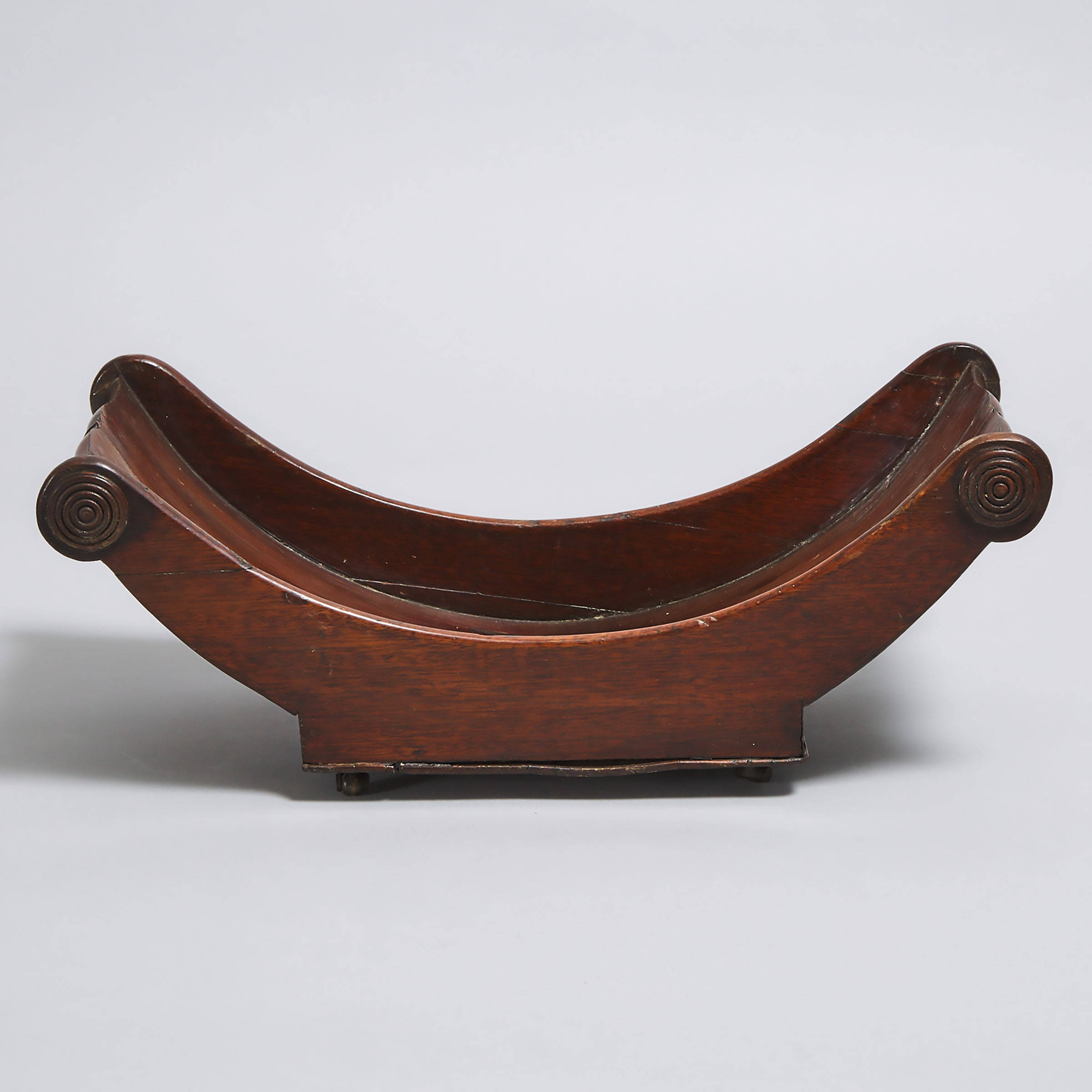 William IV Mahogany Boat-Form Cheese Coaster, early 19th century