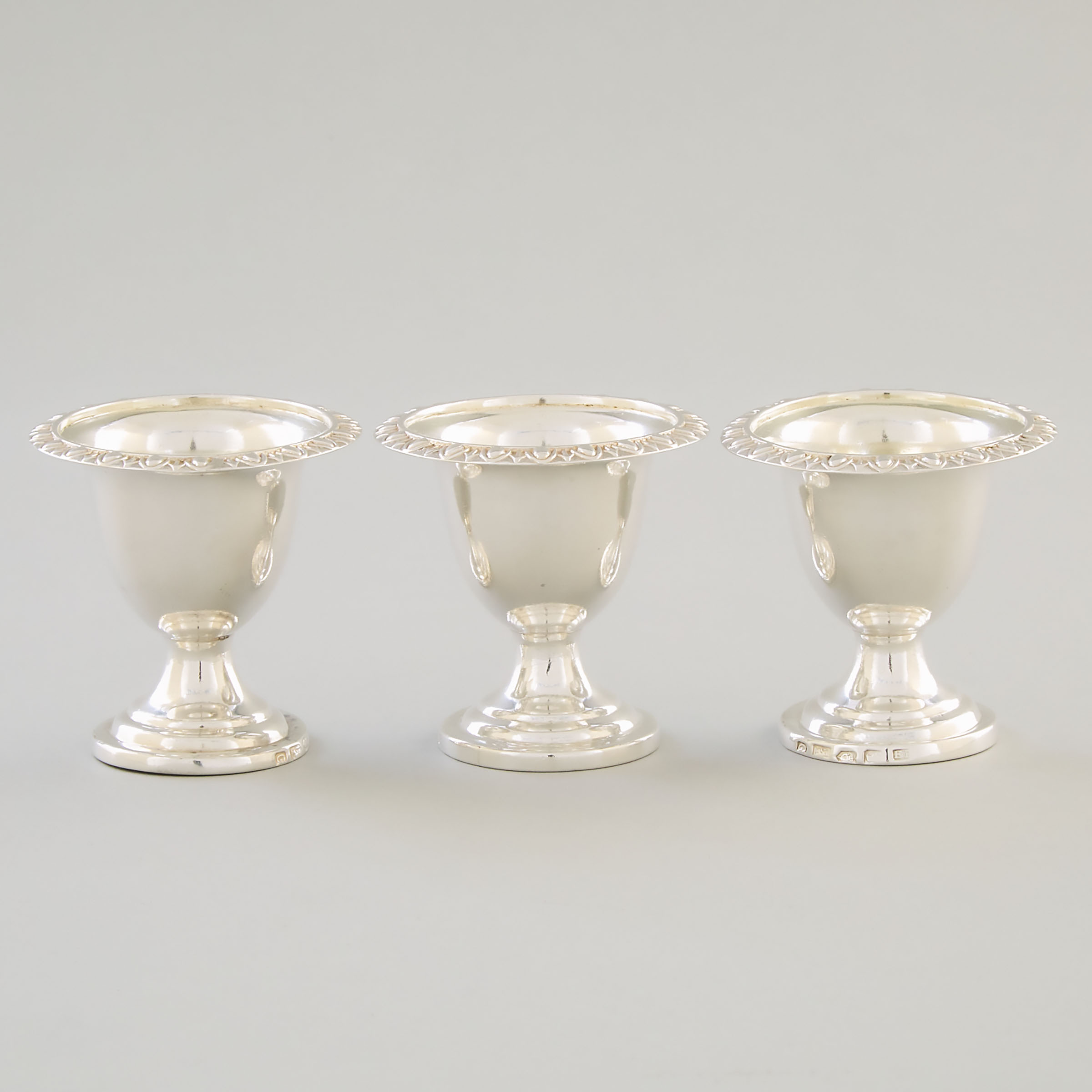 Three George IV Irish Silver Egg Cups, Edward Power, Dublin, 1827