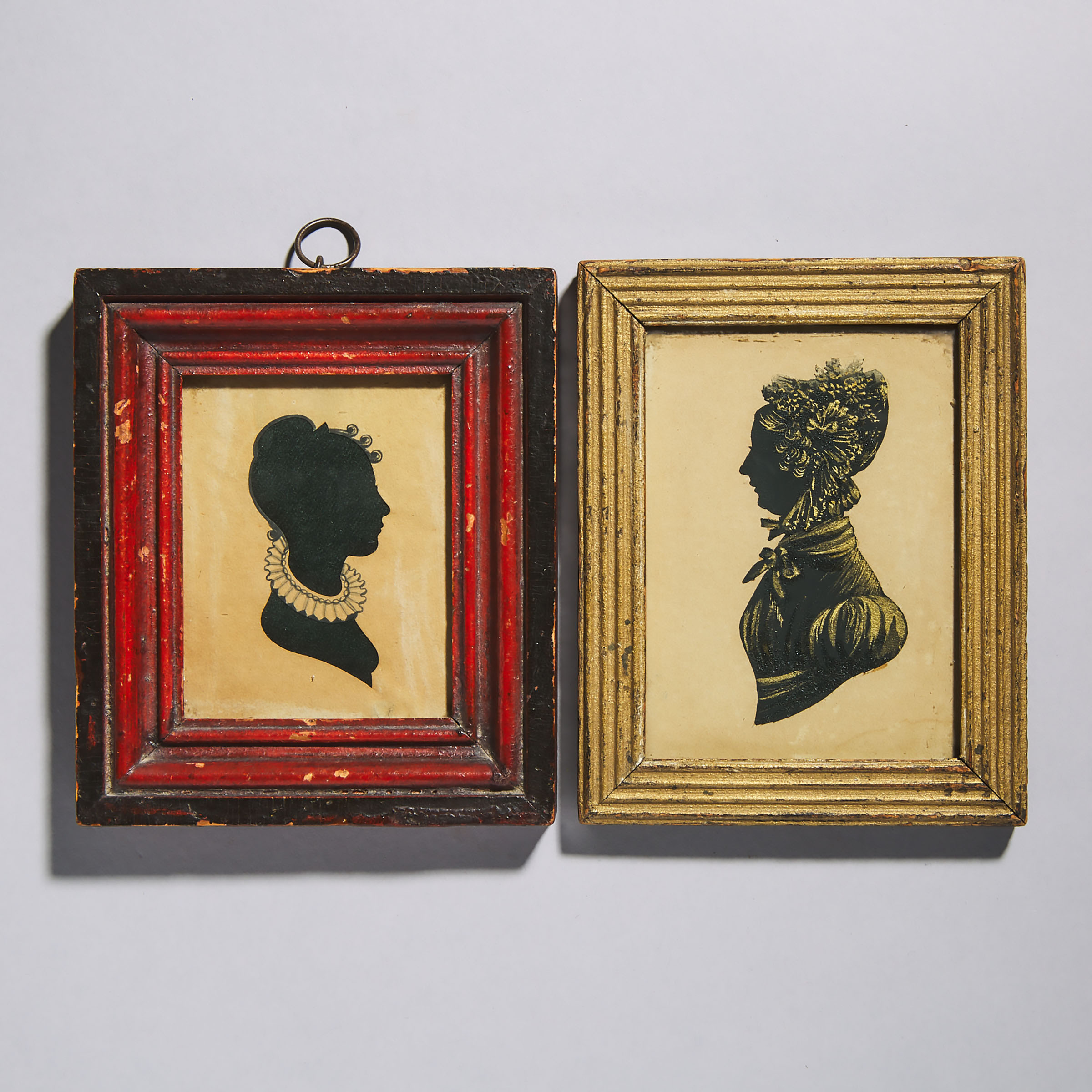 Two Portrait Silhouettes of Ladies, early 19th century