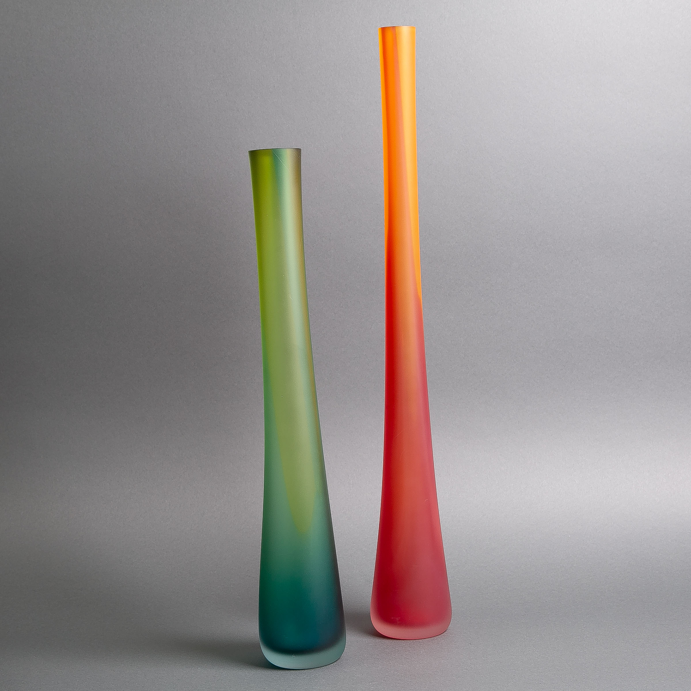 Three Tsunami Coloured Glass Vases, Eva Milinkovic and Kristen Gene, 2007