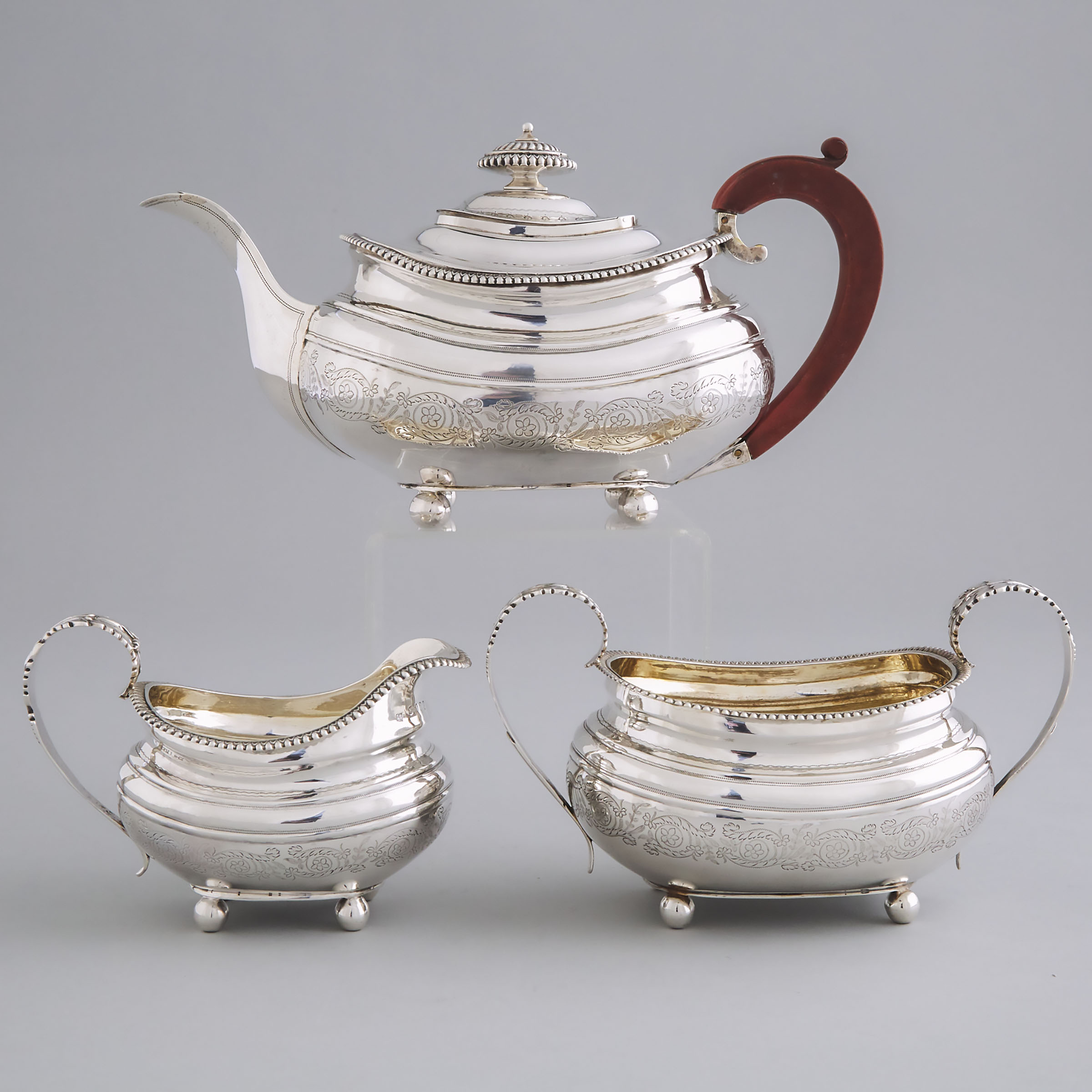 George III Silver Tea Service, Solomon Royes & John East Dix, London, 1818/19
