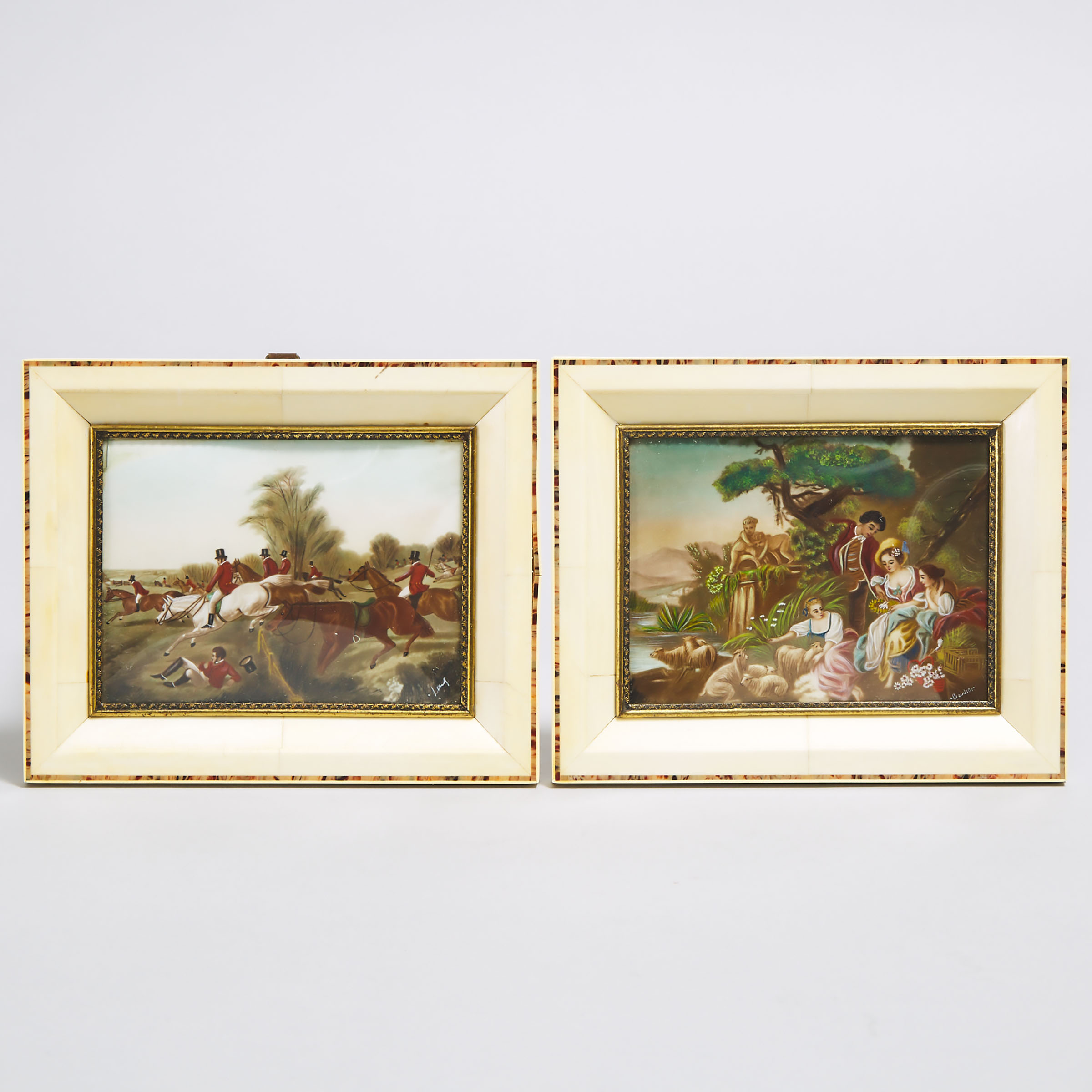 Pair of French Miniature Paintings, early 20th century