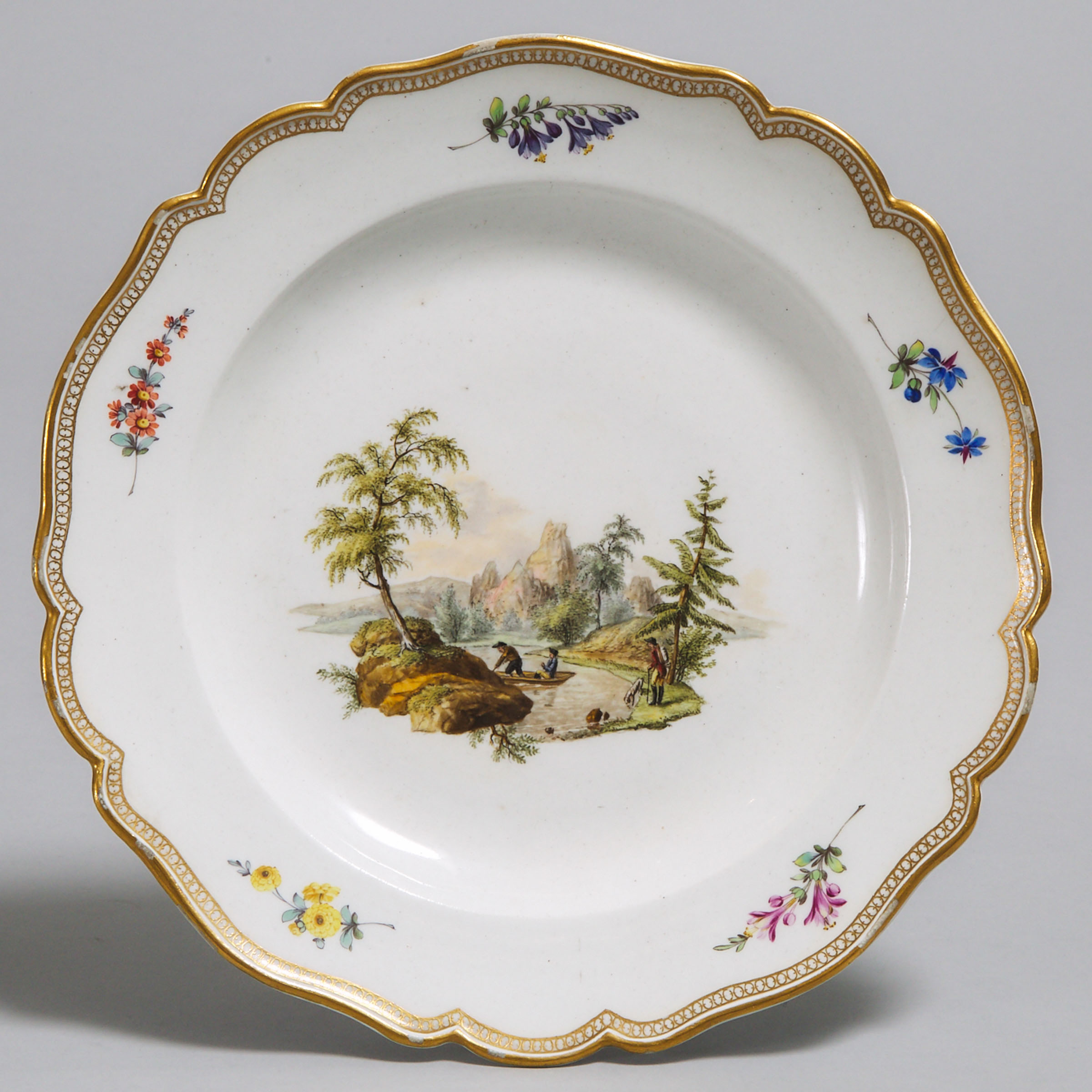 Meissen Painted Boating Scene Plate, early 19th century