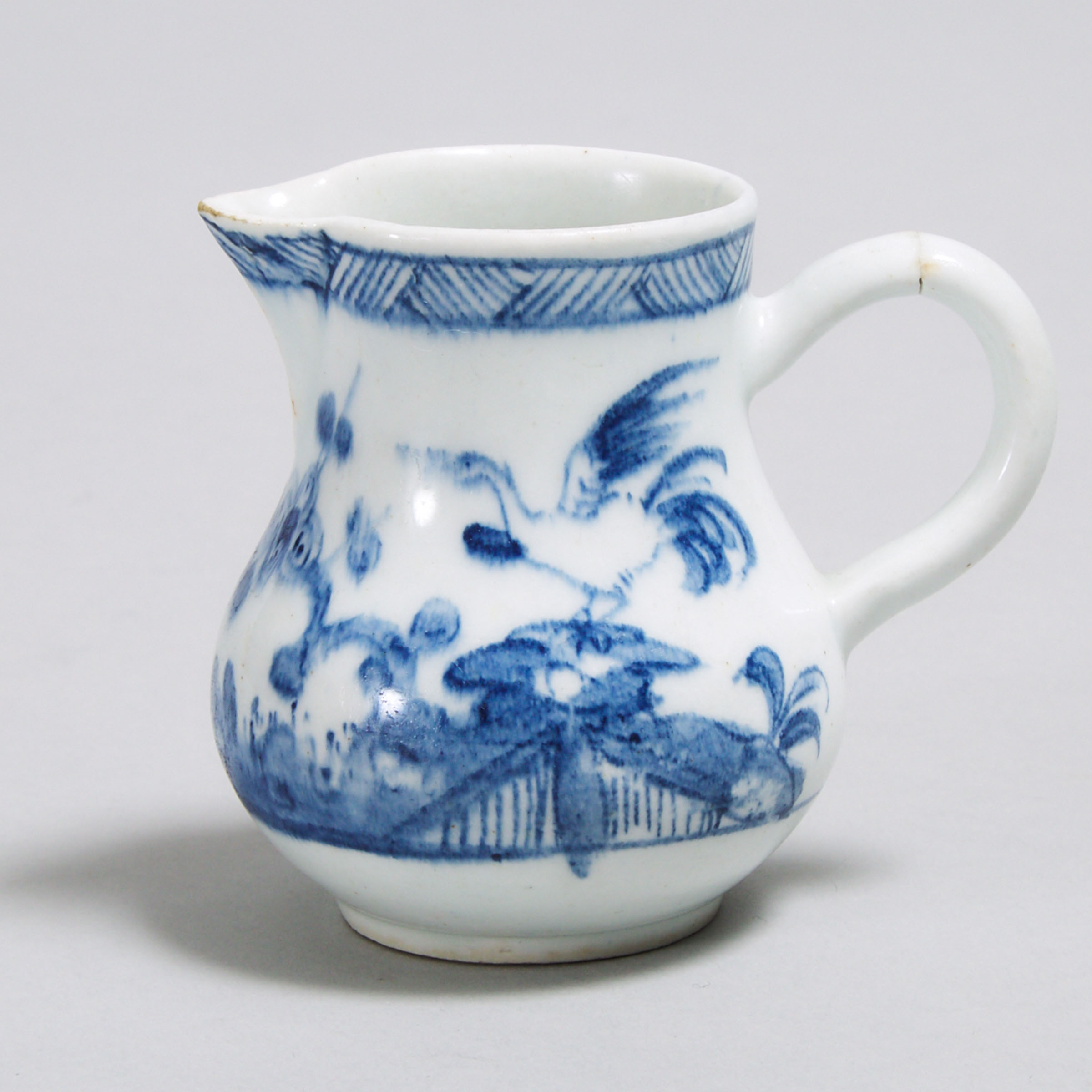 Bow Blue Painted Small Cream Jug, c.1750-53
