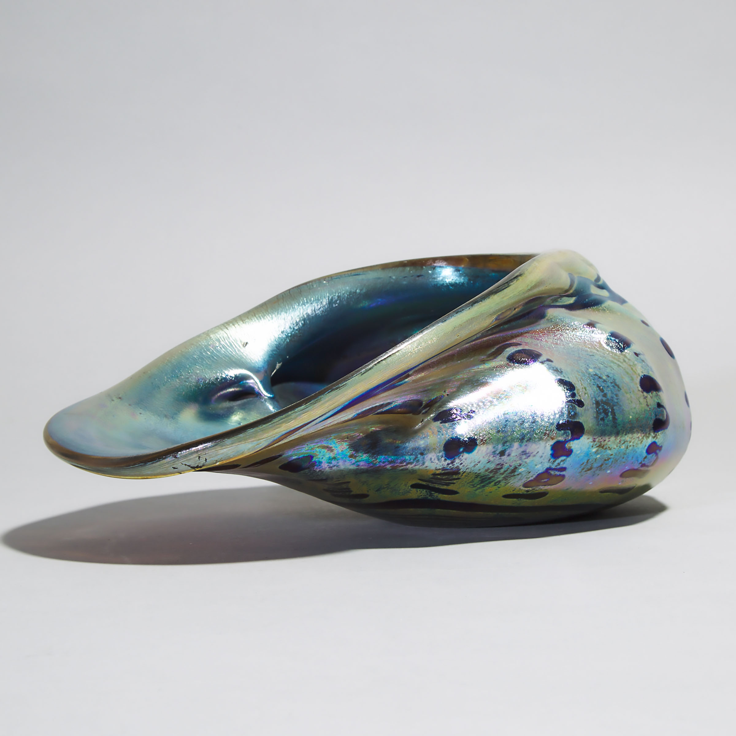 Peter Layton (British, b.1937), Iridescent Glass Shell, 1984