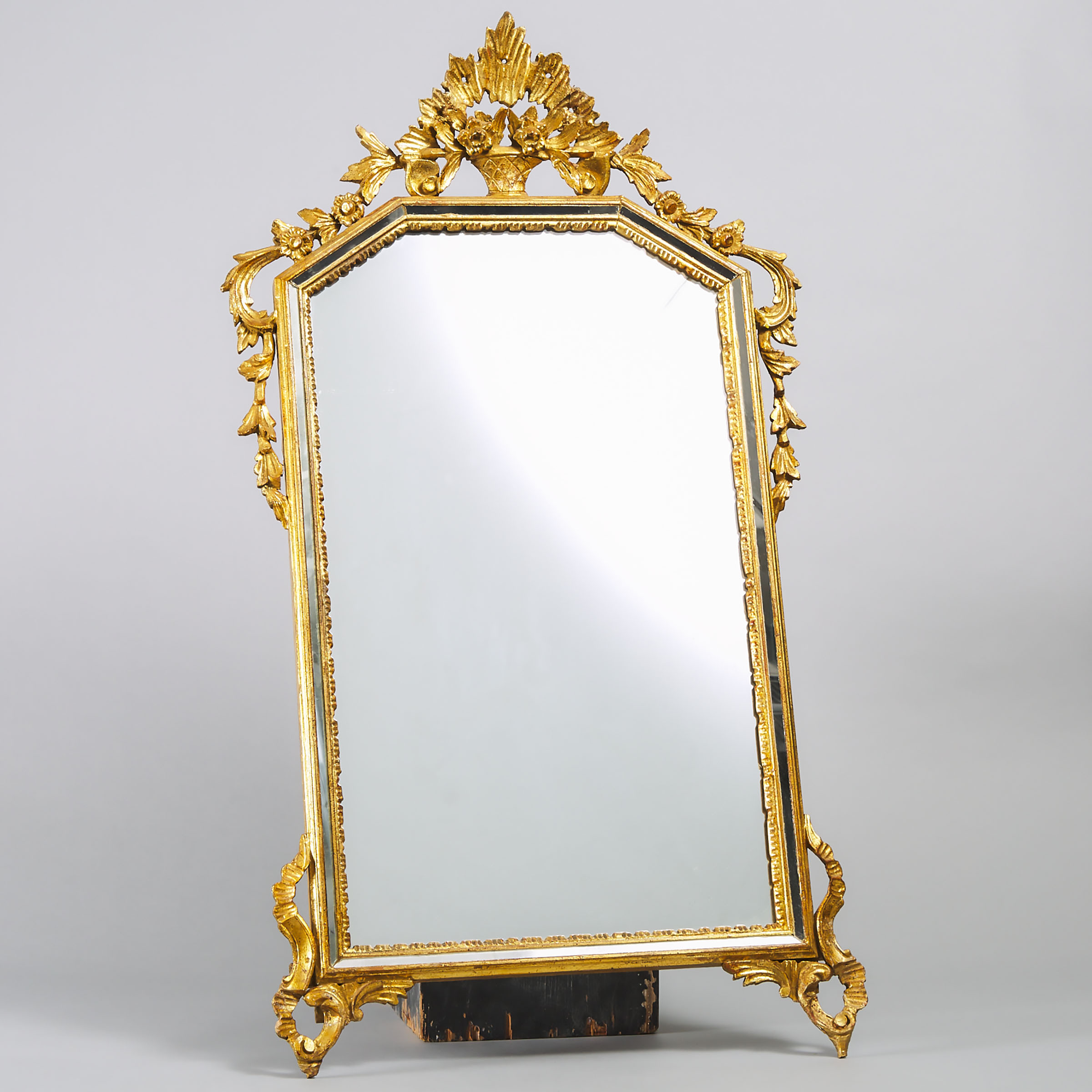 Florentine Gilt Wood Mirror-Framed-Mirror, mid 20th century