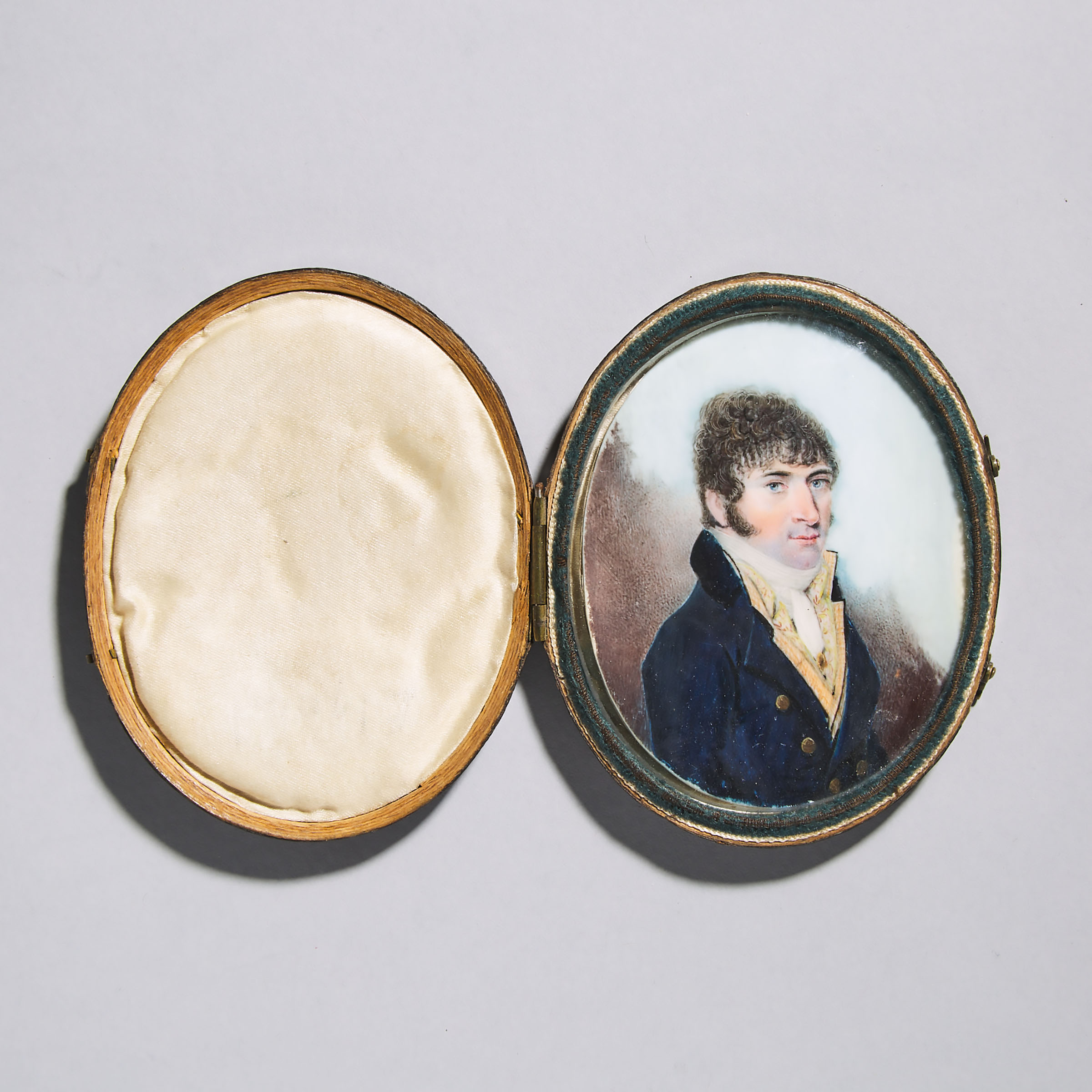 English School Portrait Miniature of a Young Gentleman, c.1820