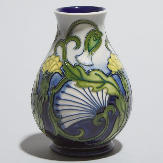 Moorcroft Rough Hawks Beard Vase, Rachel Bishop, c.1990