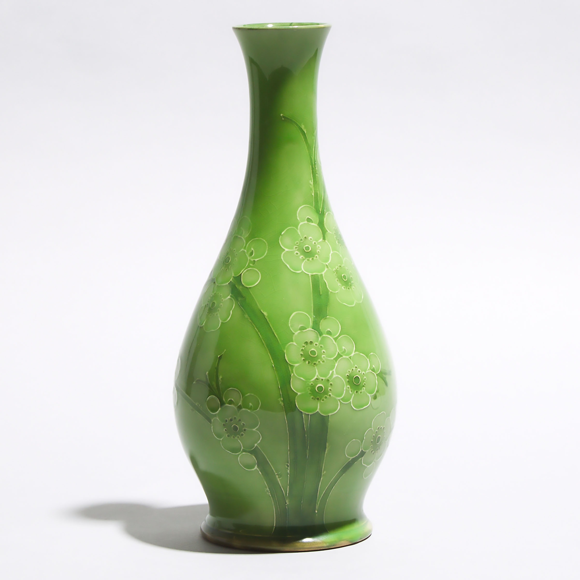 Macintyre Moorcroft Green Prunus Vase, dated 1912