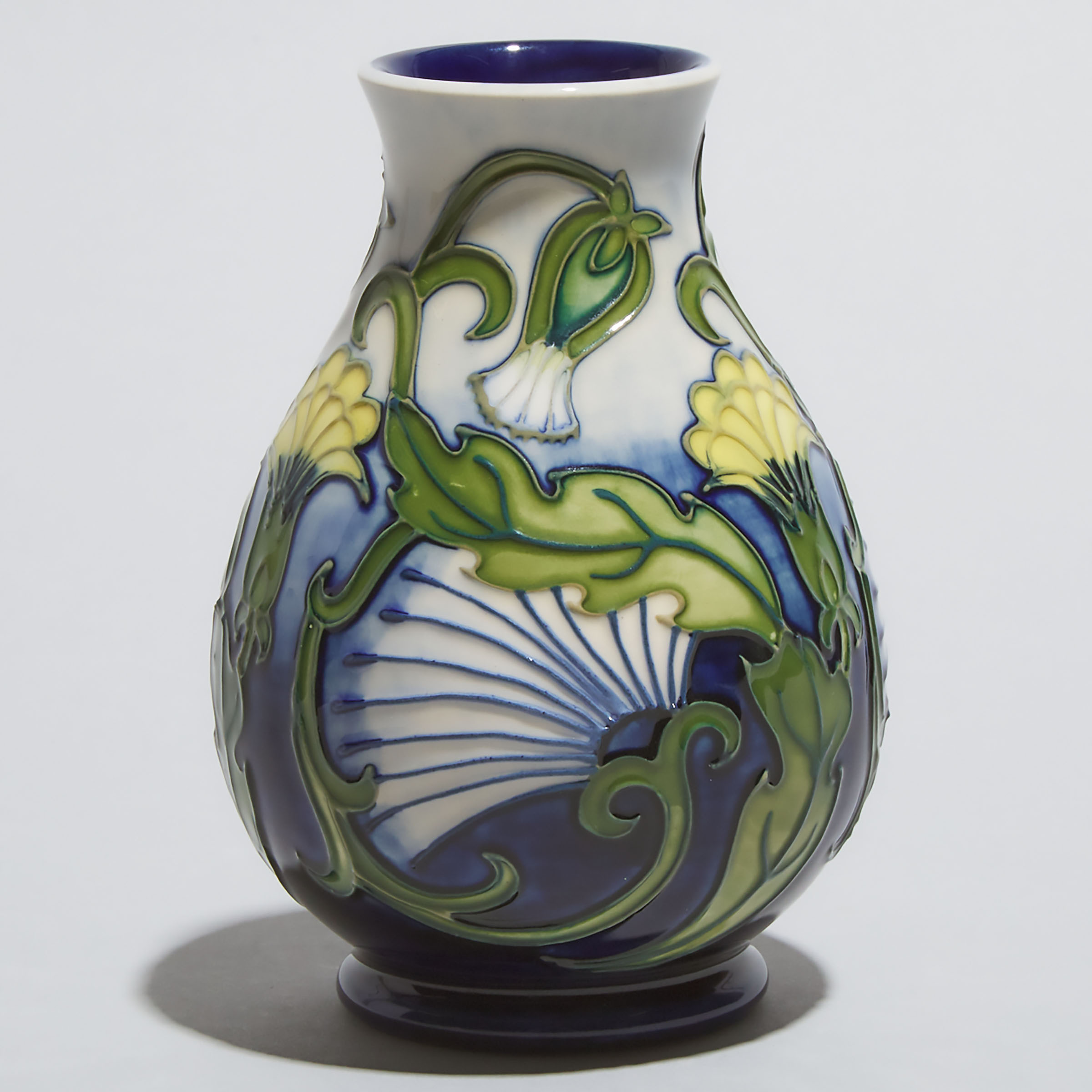 Moorcroft Rough Hawks Beard Vase, Rachel Bishop, c.1990