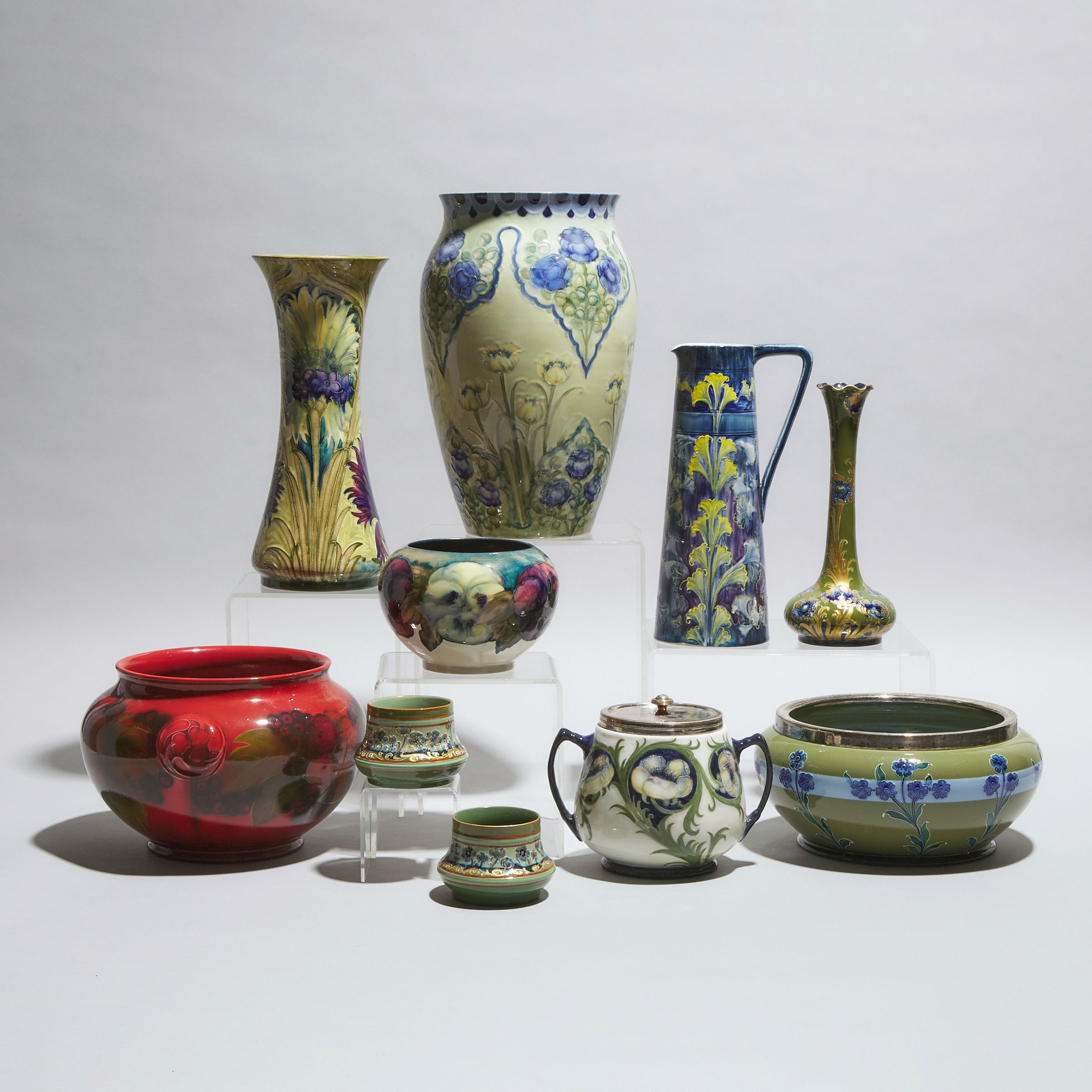 Group of Mainly Macintyre Moorcroft Pottery, c.1900-15