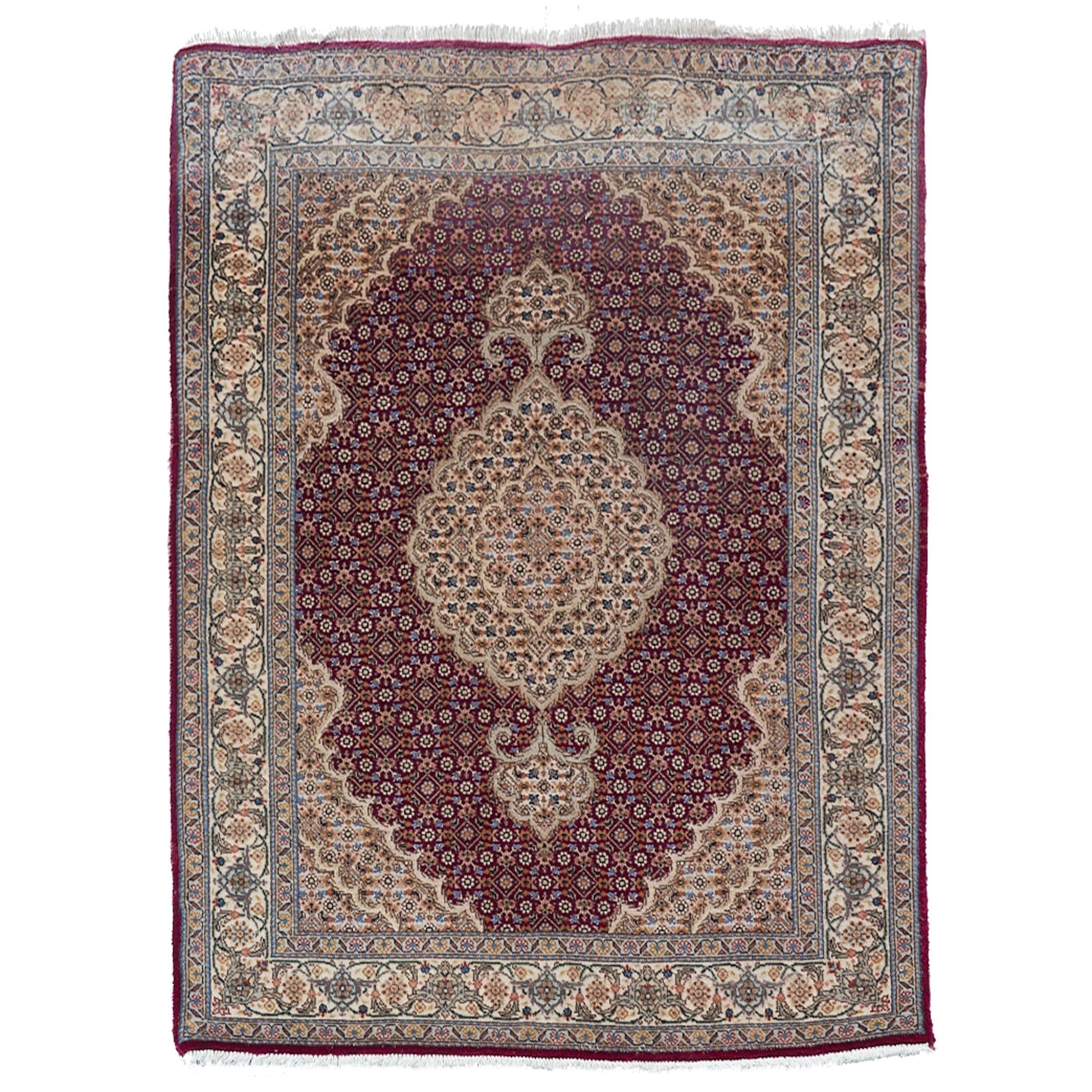 Tabriz Part Silk Rug, Persian, c.1980