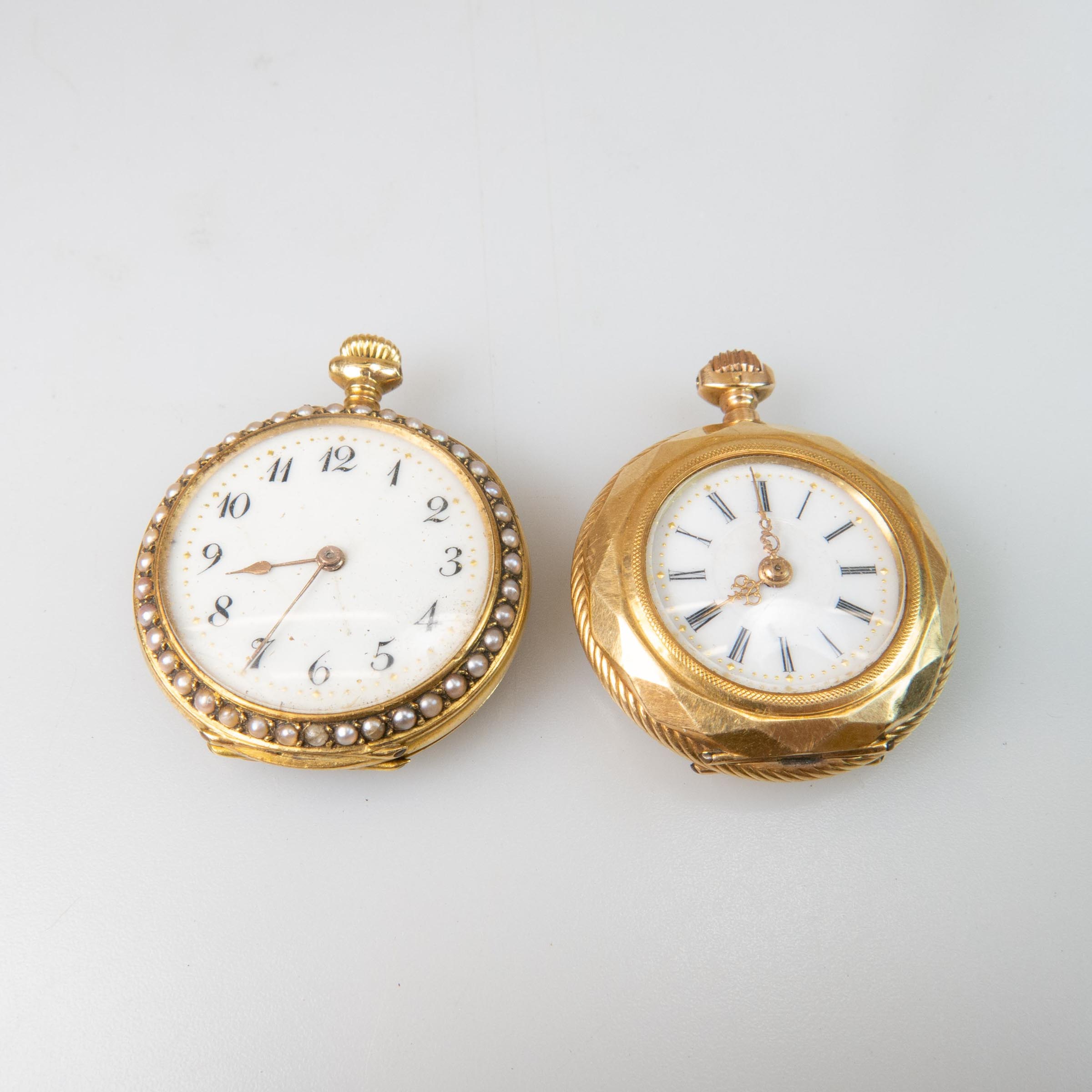 Two Lady's Openface Pendant Watches