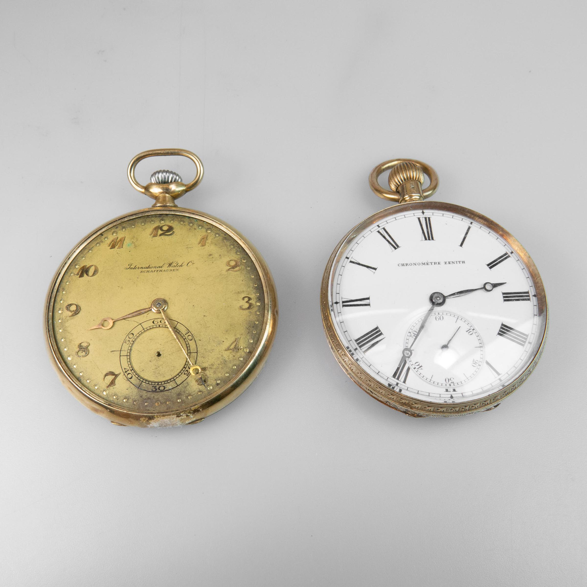 Two Openface Pocket Watches In 14k Yellow Gold Cases