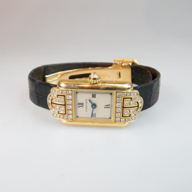 Lady's Cartier Art Deco Style Tank Wristwatch