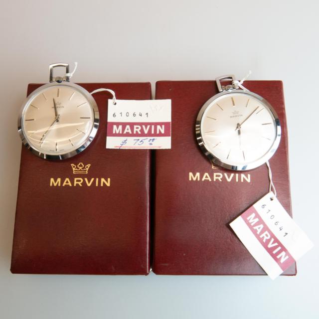 2 Marvin Dress Openface Pocket Watches