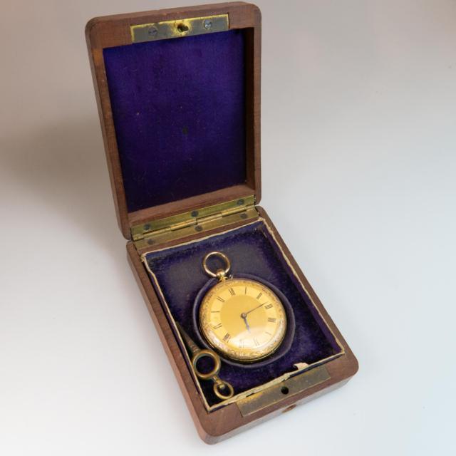 Two Openface Pocket Watches In 18k Yellow Gold Cases