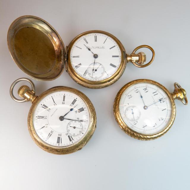 Three Pocket Watches In Gold-Filled Cases With Spurious Gold Marks