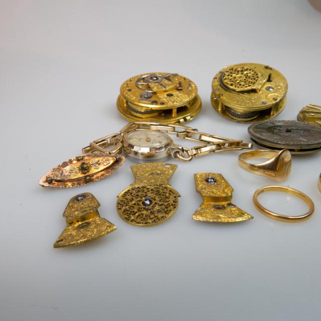 Small Quantity Of Pocket Watch Movements And Jewellery