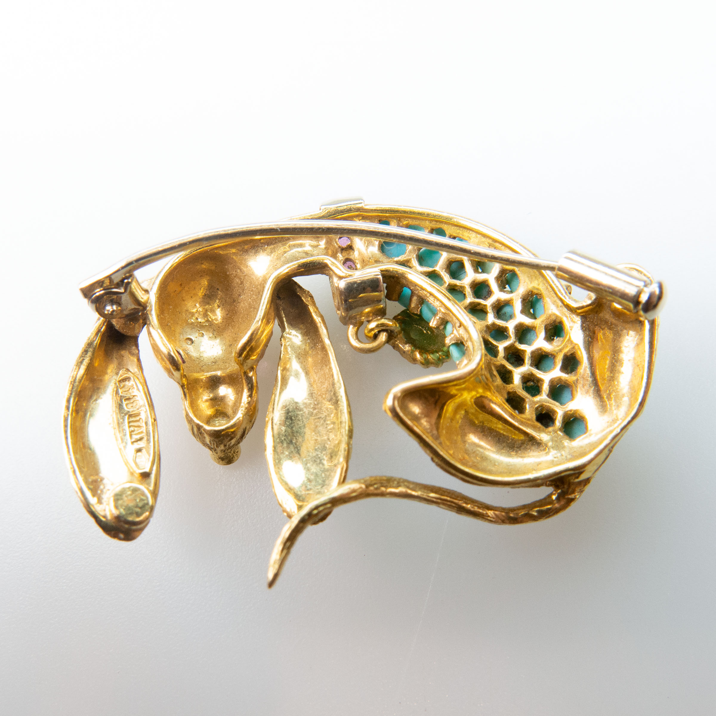 Italian 18k Yellow Gold Brooch