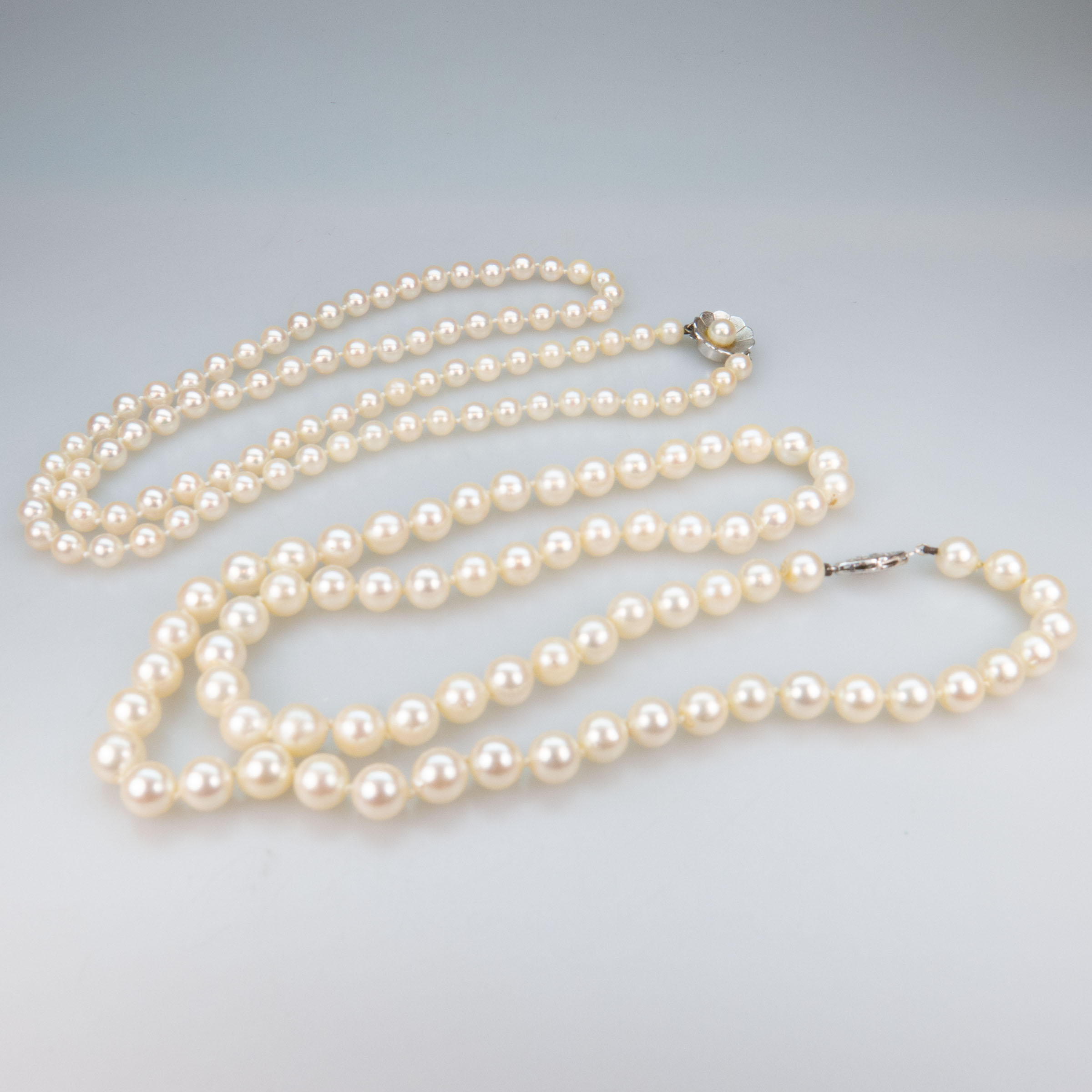 Two Single Strand Cultured Pearl Necklaces