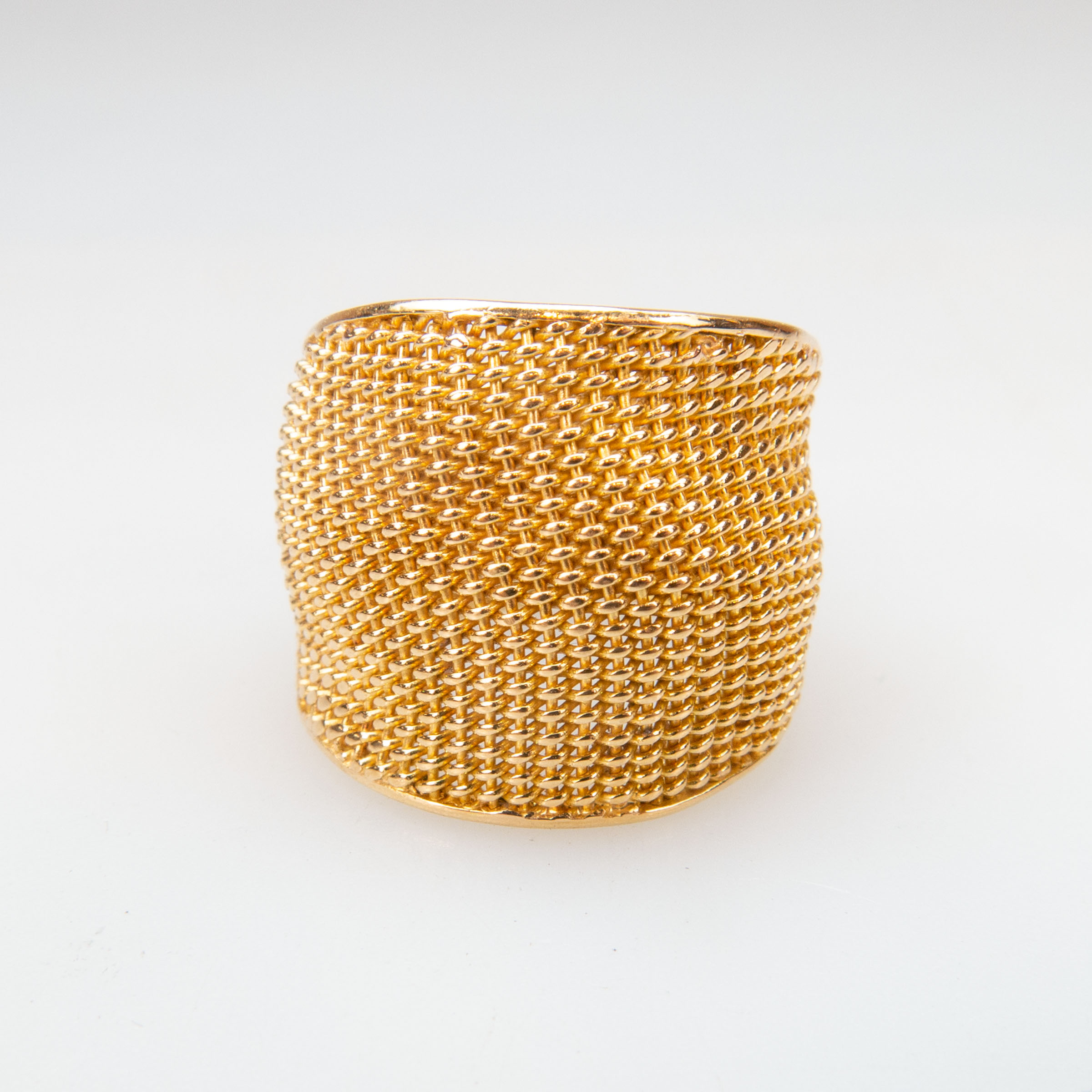 18k Yellow Gold Wide Mesh Band