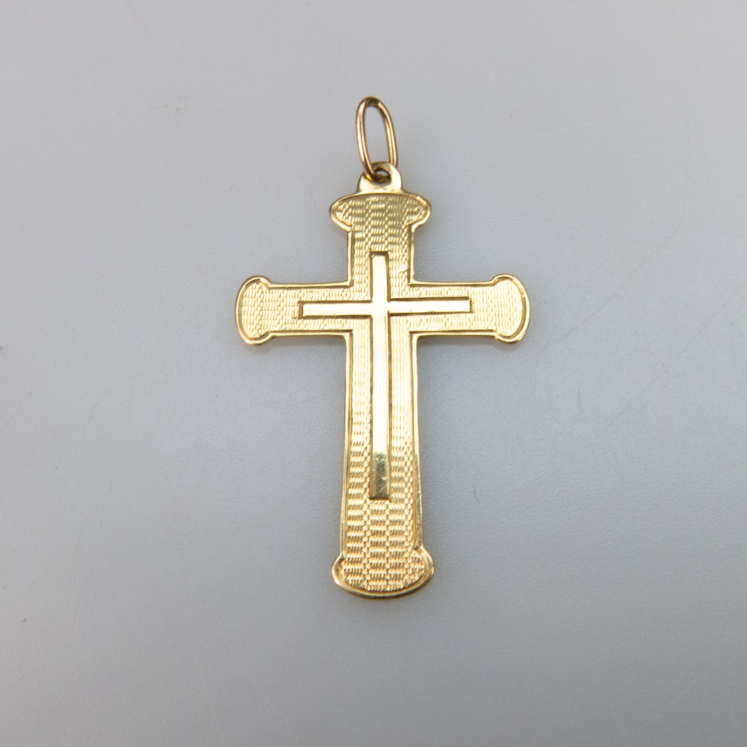 Russian 14k Yellow Gold Cross Pendant