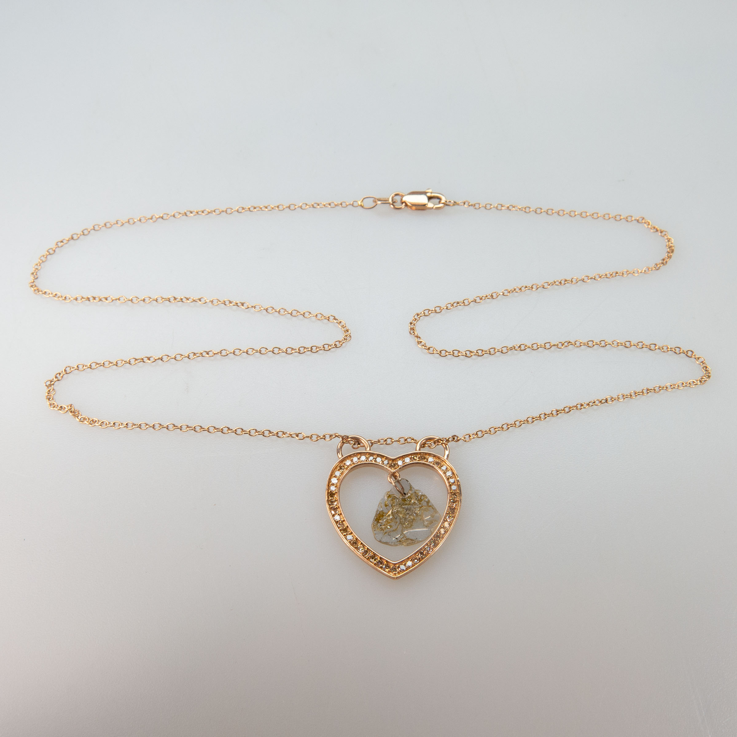 14k Rose Gold Pendant And Chain
