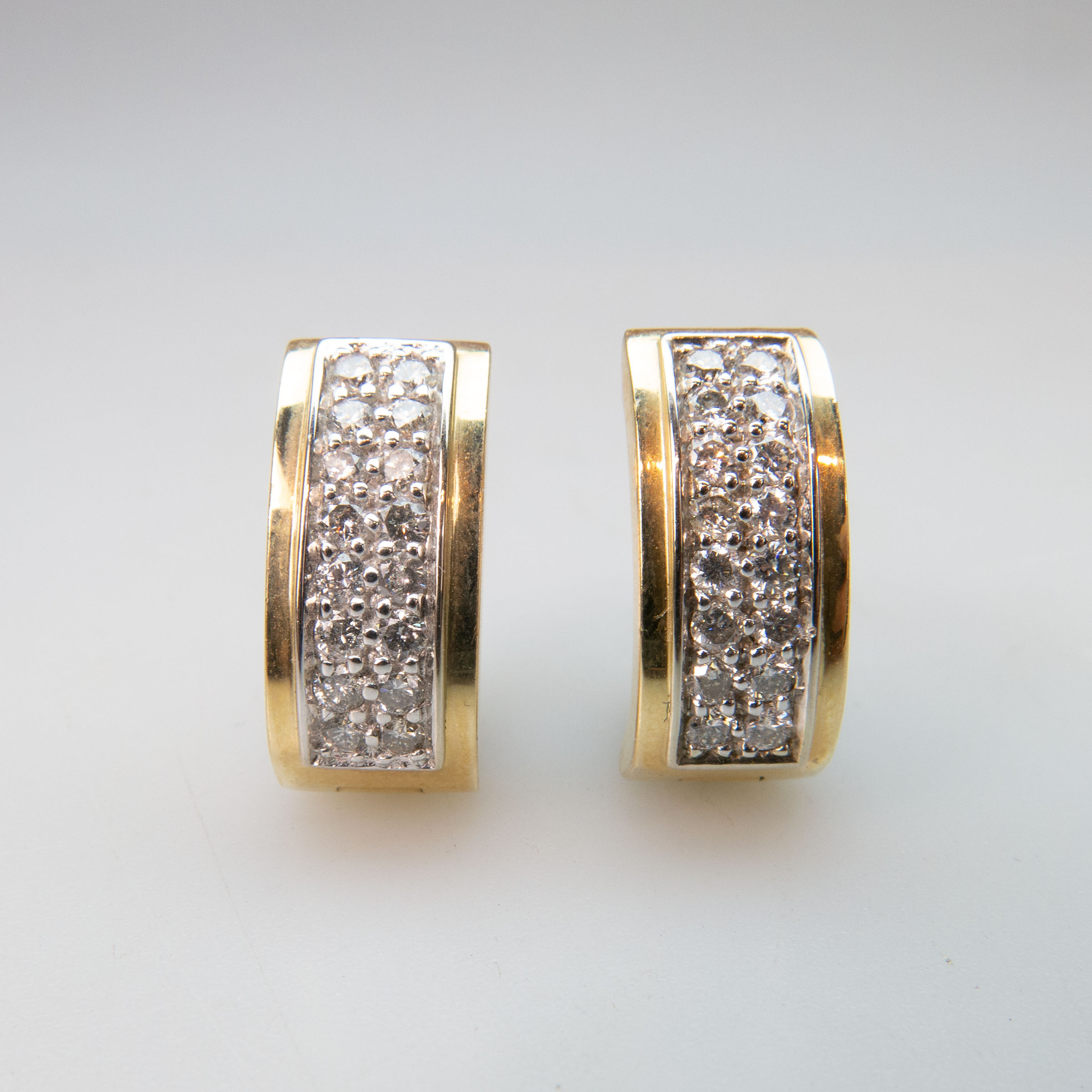 Pair Of 14k Yellow Gold 'Huggy' Style Earrings
