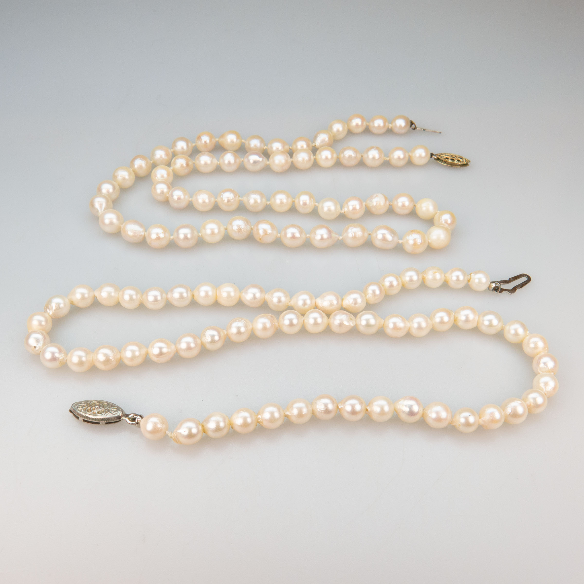 Two Single Strand Baroque Pearl Necklaces