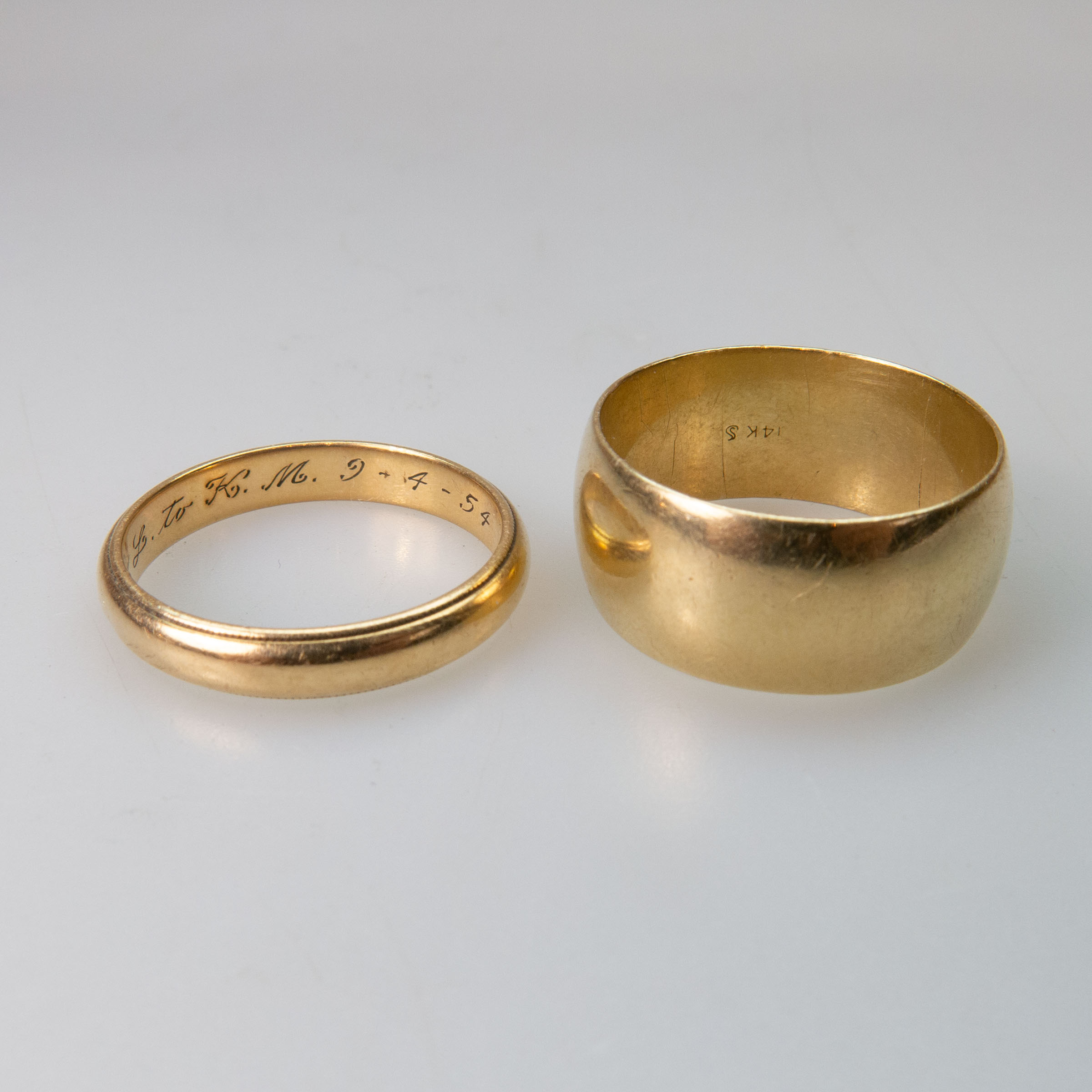 2 x 14k Yellow Gold Bands