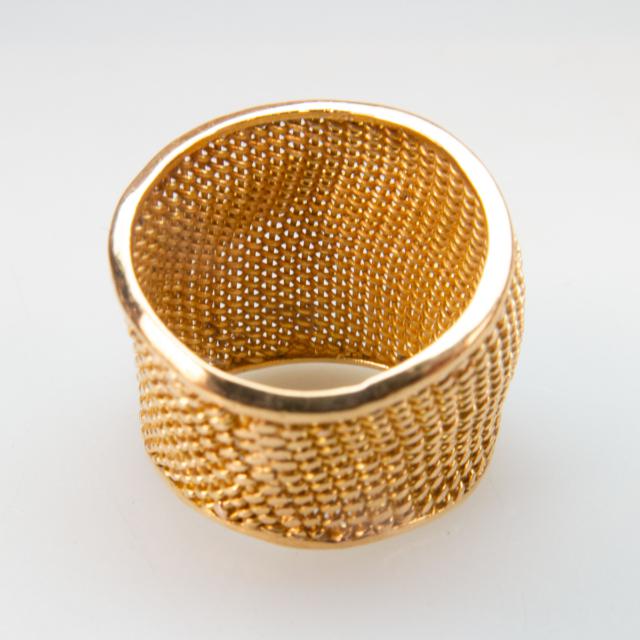 18k Yellow Gold Wide Mesh Band