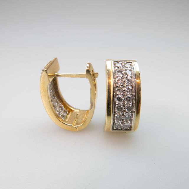 Pair Of 14k Yellow Gold 'Huggy' Style Earrings