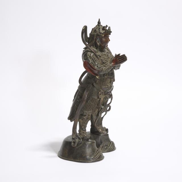 A Large Lacquered Bronze Figure of Weituo, Ming Dynasty, 16th/17th Century