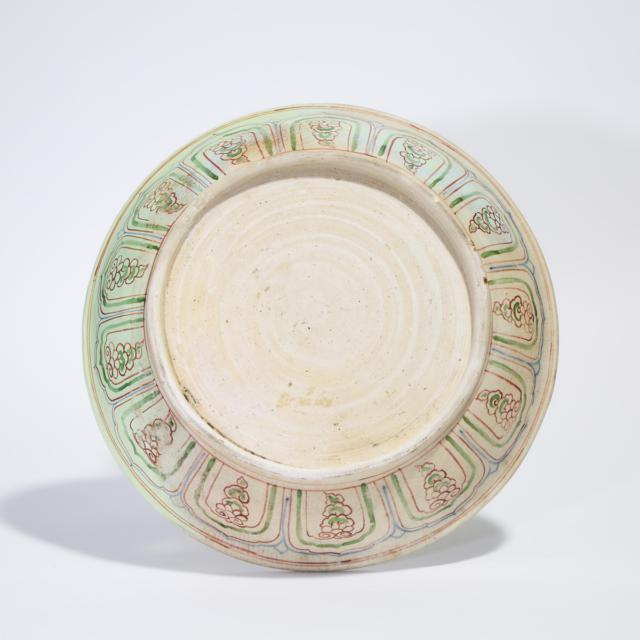 A Rare Annamese Polychrome Ceramic Charger, Vietnam, 15th/16th Century