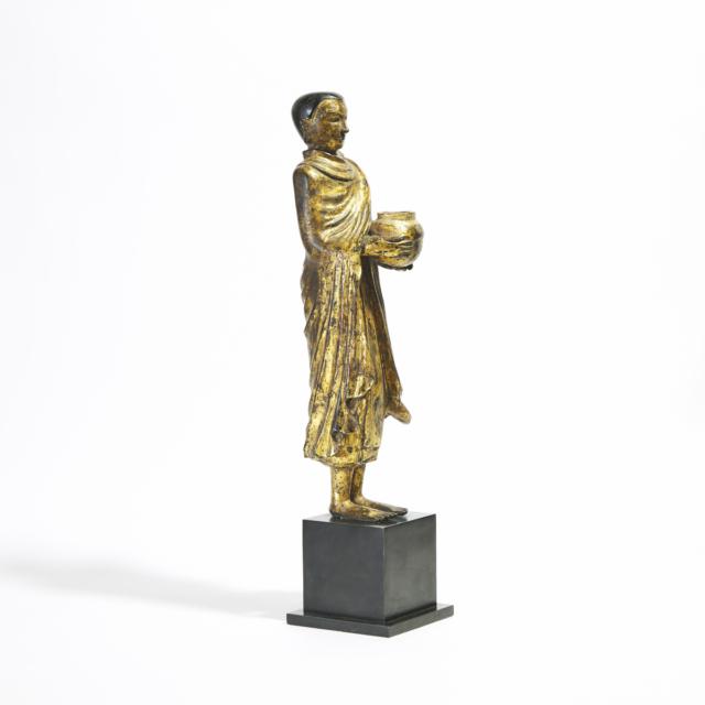 A Gilt Bronze Figure of a Monk, Thailand, 19th Century