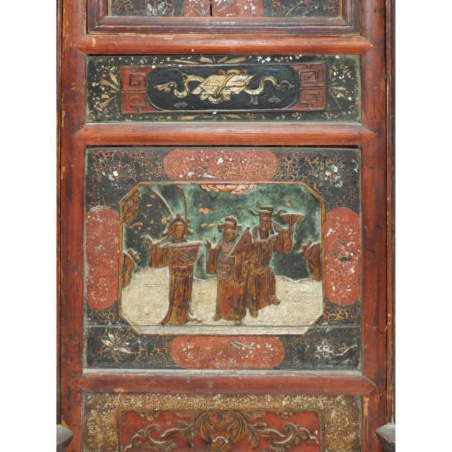 A Hardwood and Parcel-Gilt Canopy Marriage Bed, Ningbo, China, Circa 1830-1850