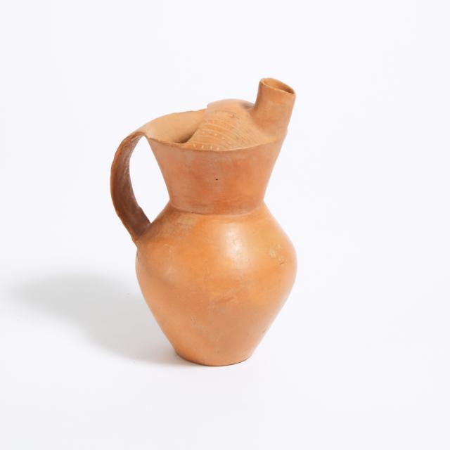A Red Pottery Ewer, Qijia Culture, Neolithic Period, 2nd Millennium BC 